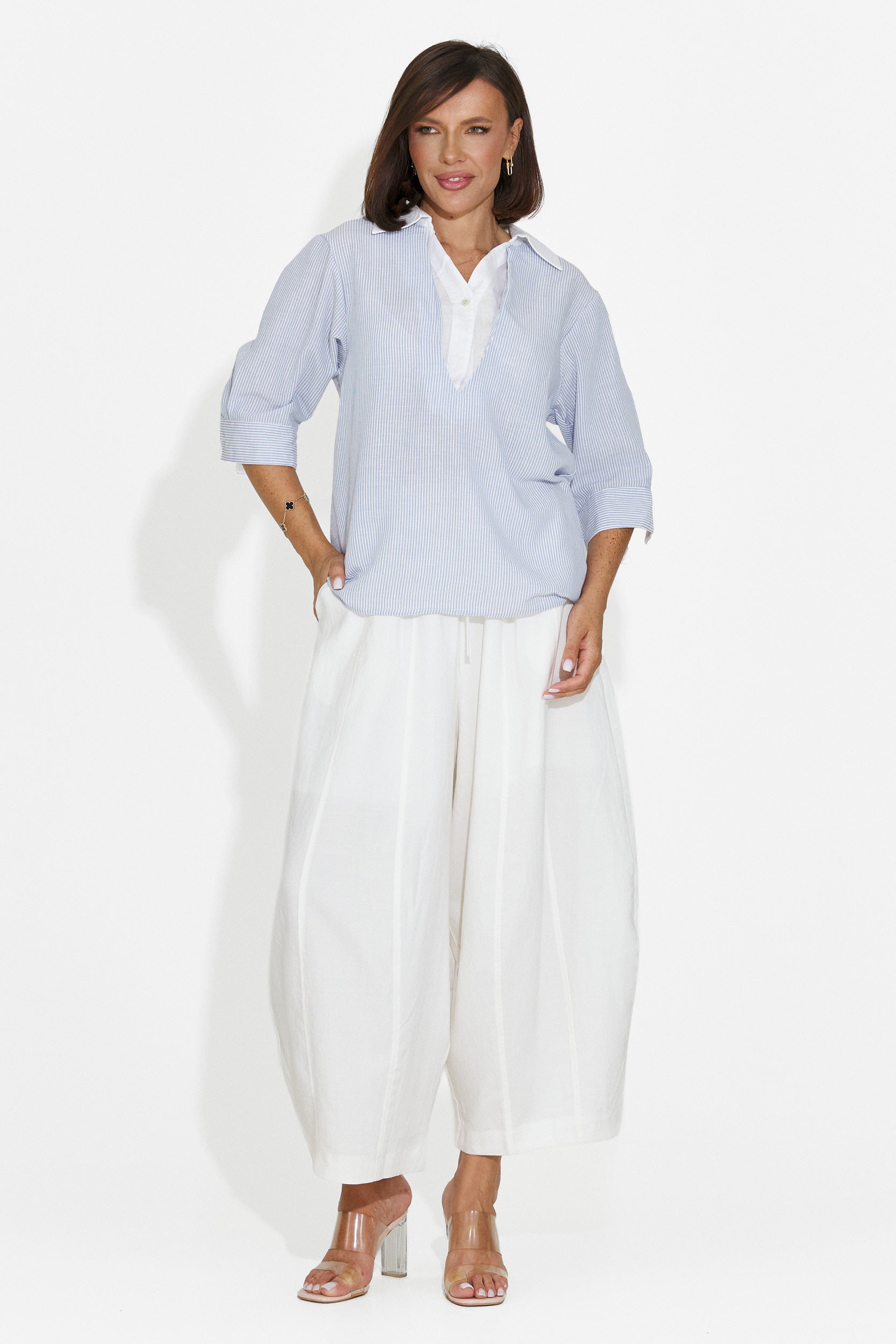 Pantaloni donna casual bianchi Eusepia Bogas
