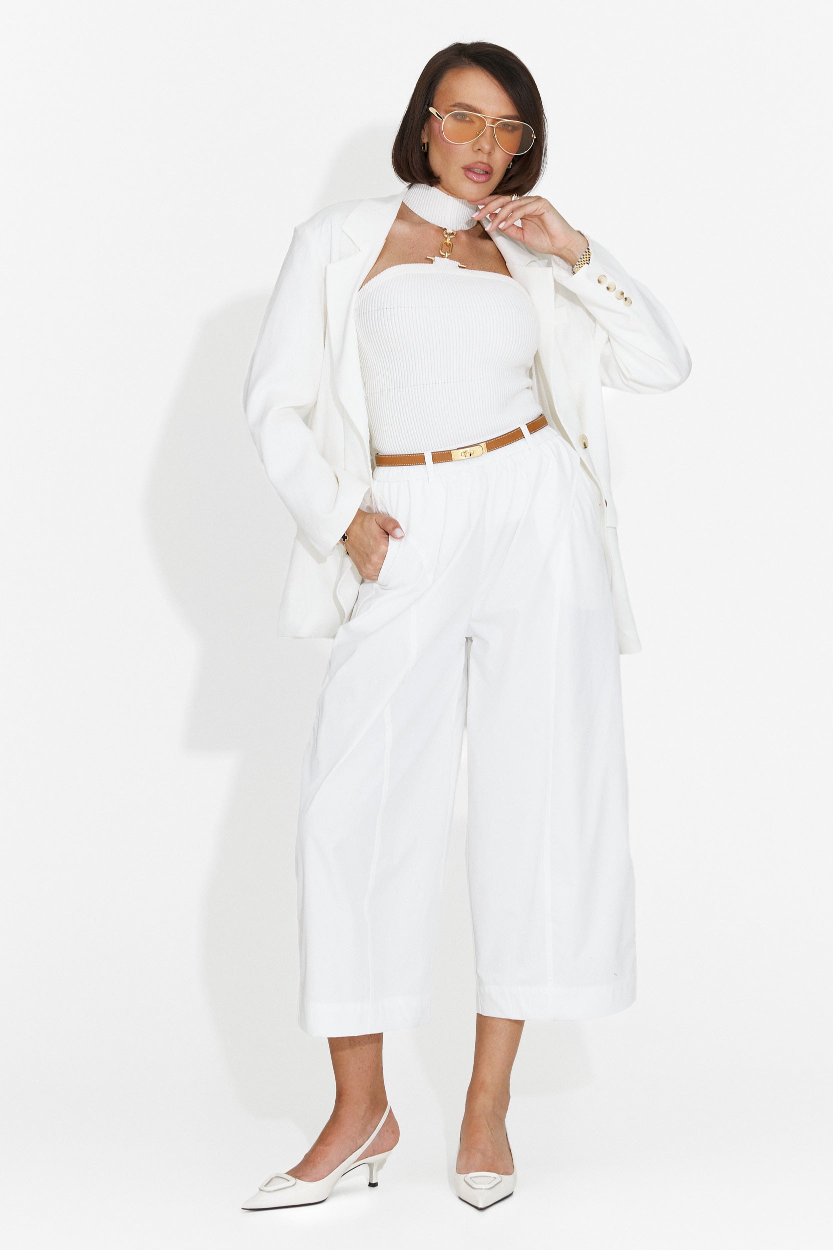 Pantaloni Casual Bianchi da Donna Lobelia Bogas