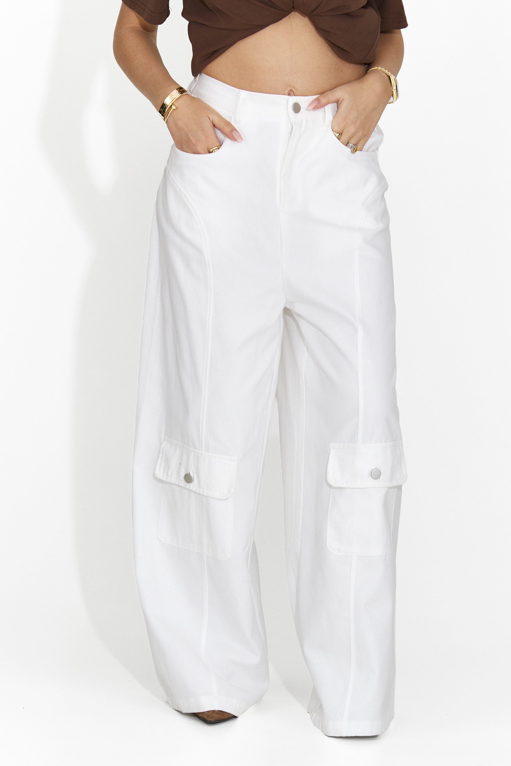 Pantaloni casual bianchi da donna Nederia Bogas