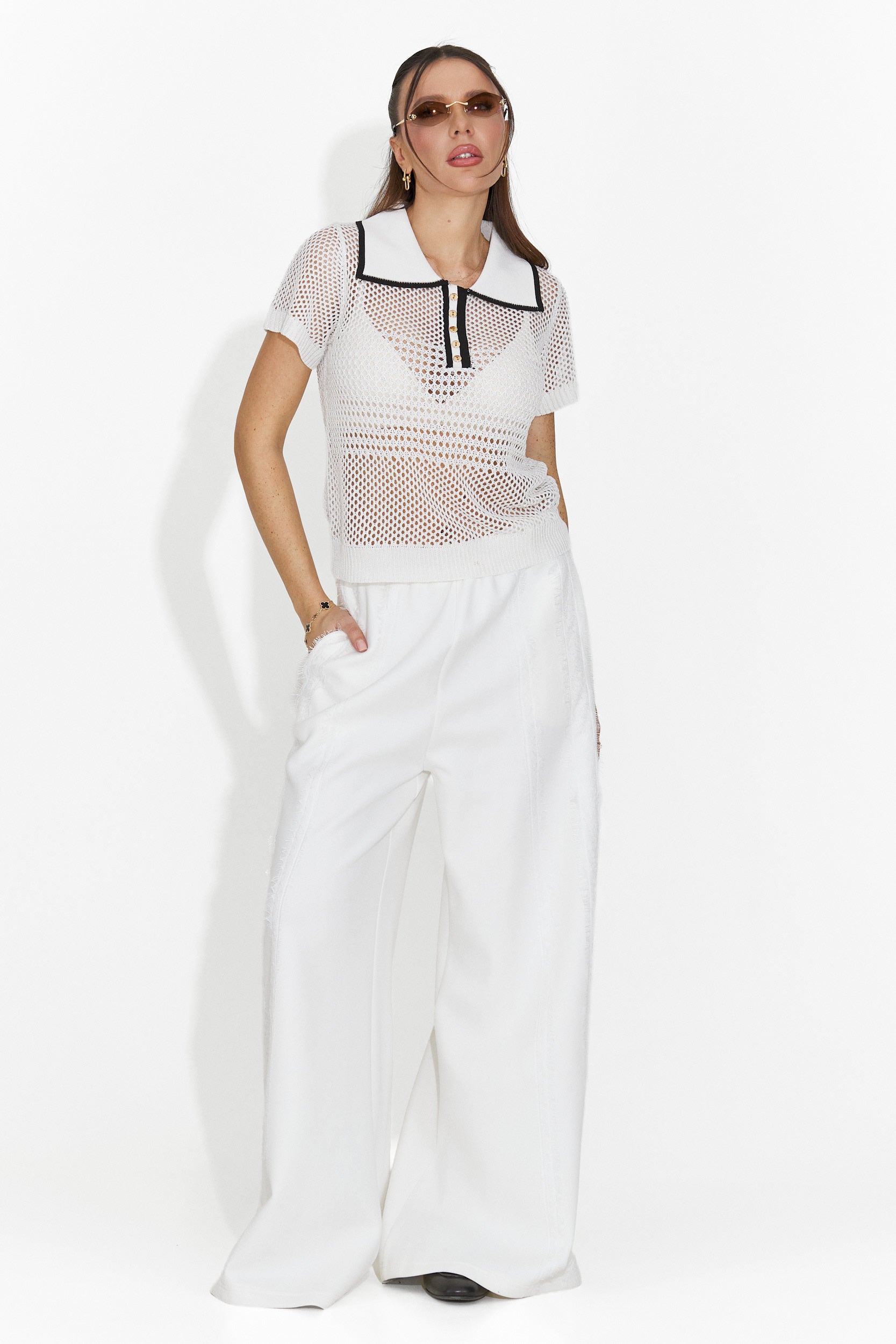 Pantaloni Casual Bianchi da Donna Zarania Bogas