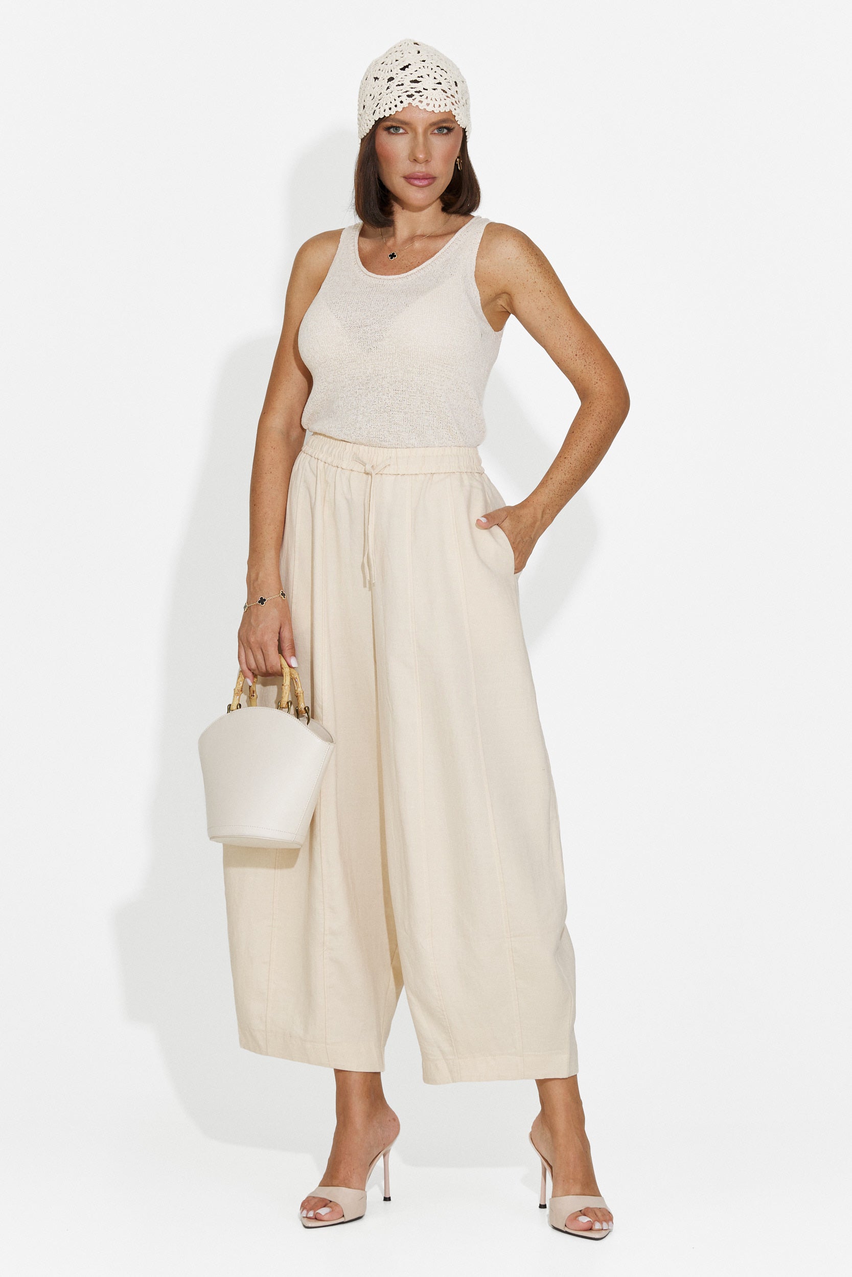 Pantaloni donna casual beige Eusepia Bogas