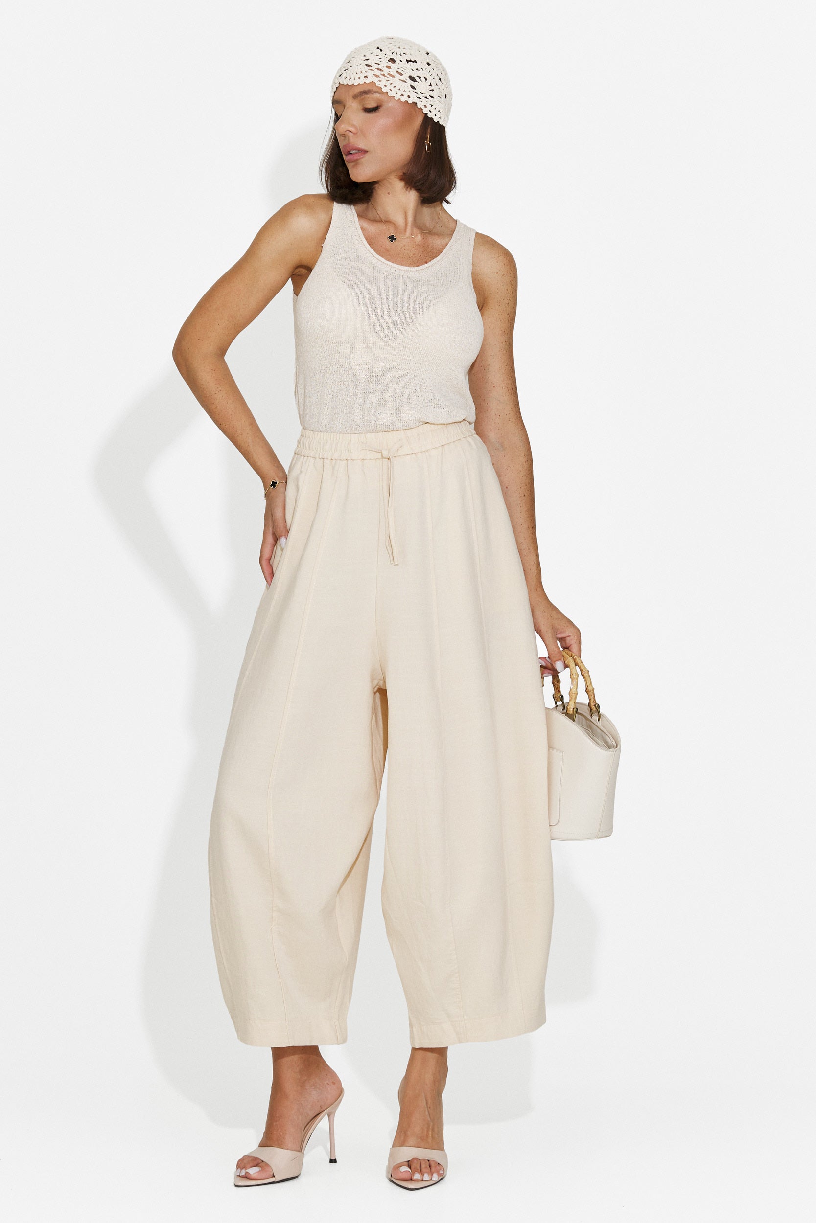 Pantaloni donna casual beige Eusepia Bogas