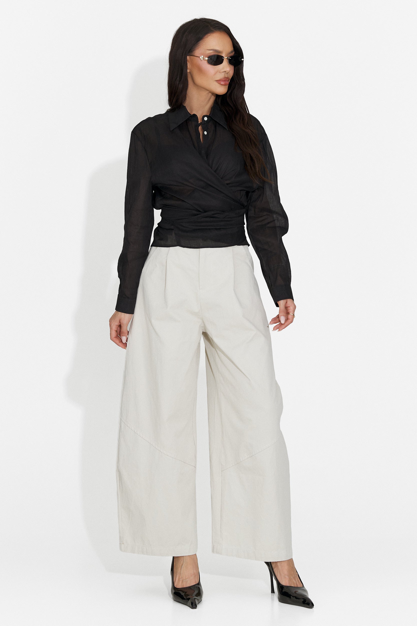 Pantaloni casual beige da donna Horwed Bogas