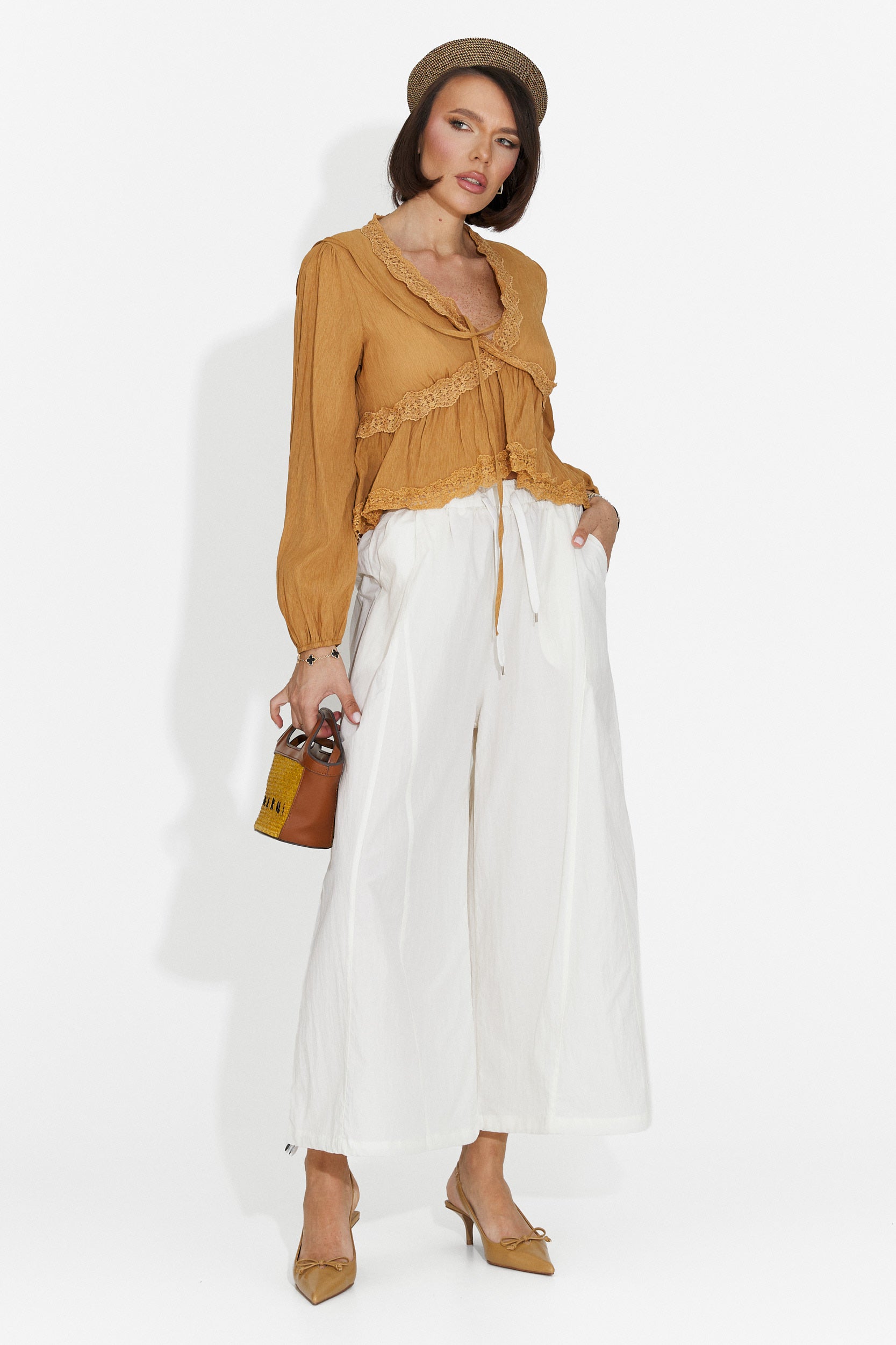 Pantaloni dama casual bej Lyhok Bogas