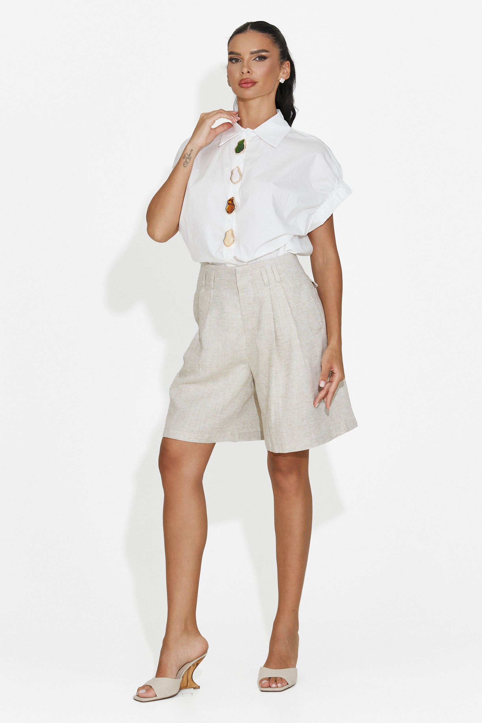 Pantaloni casual da donna beige Ofelyna Bogas