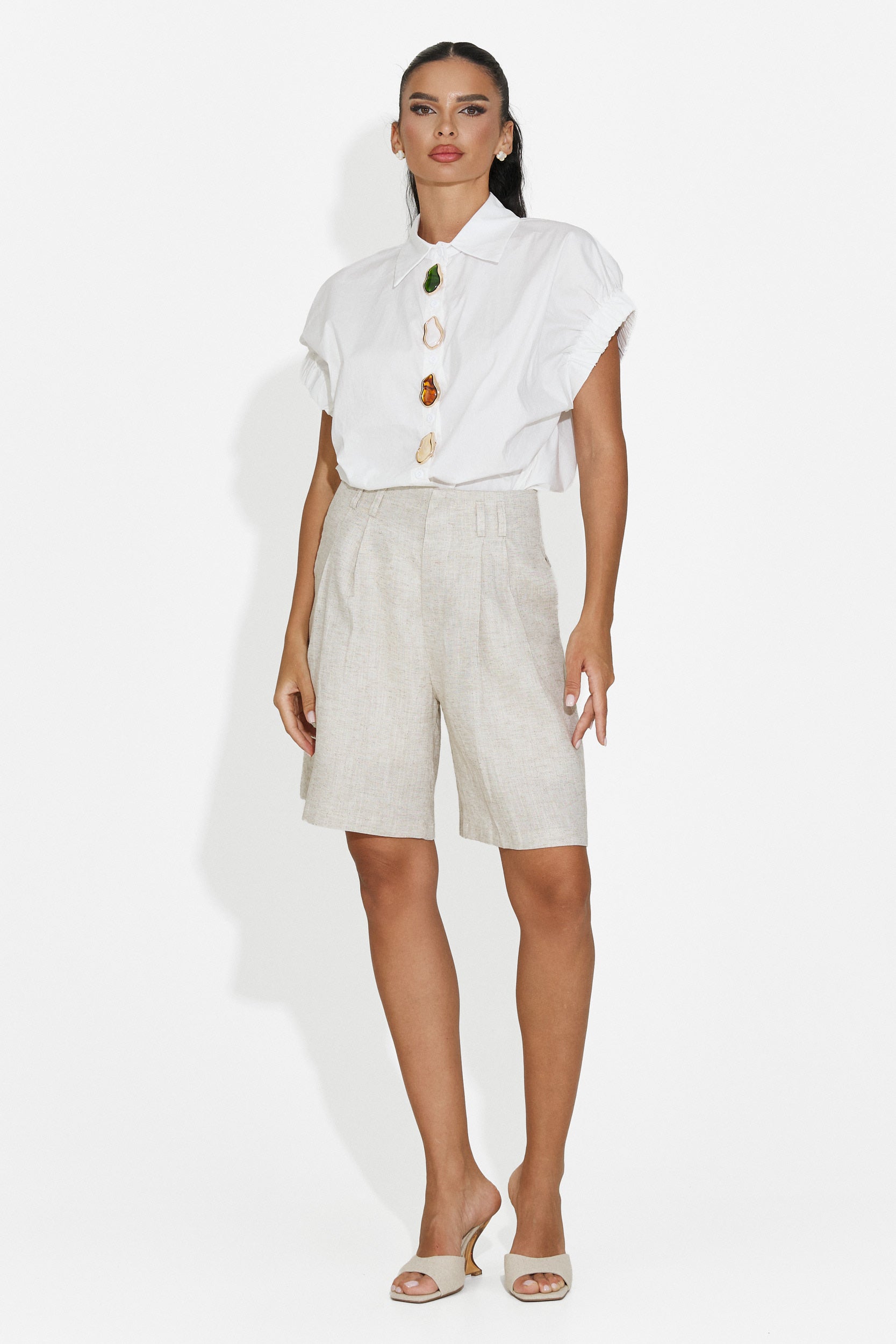 Pantaloni casual da donna beige Ofelyna Bogas