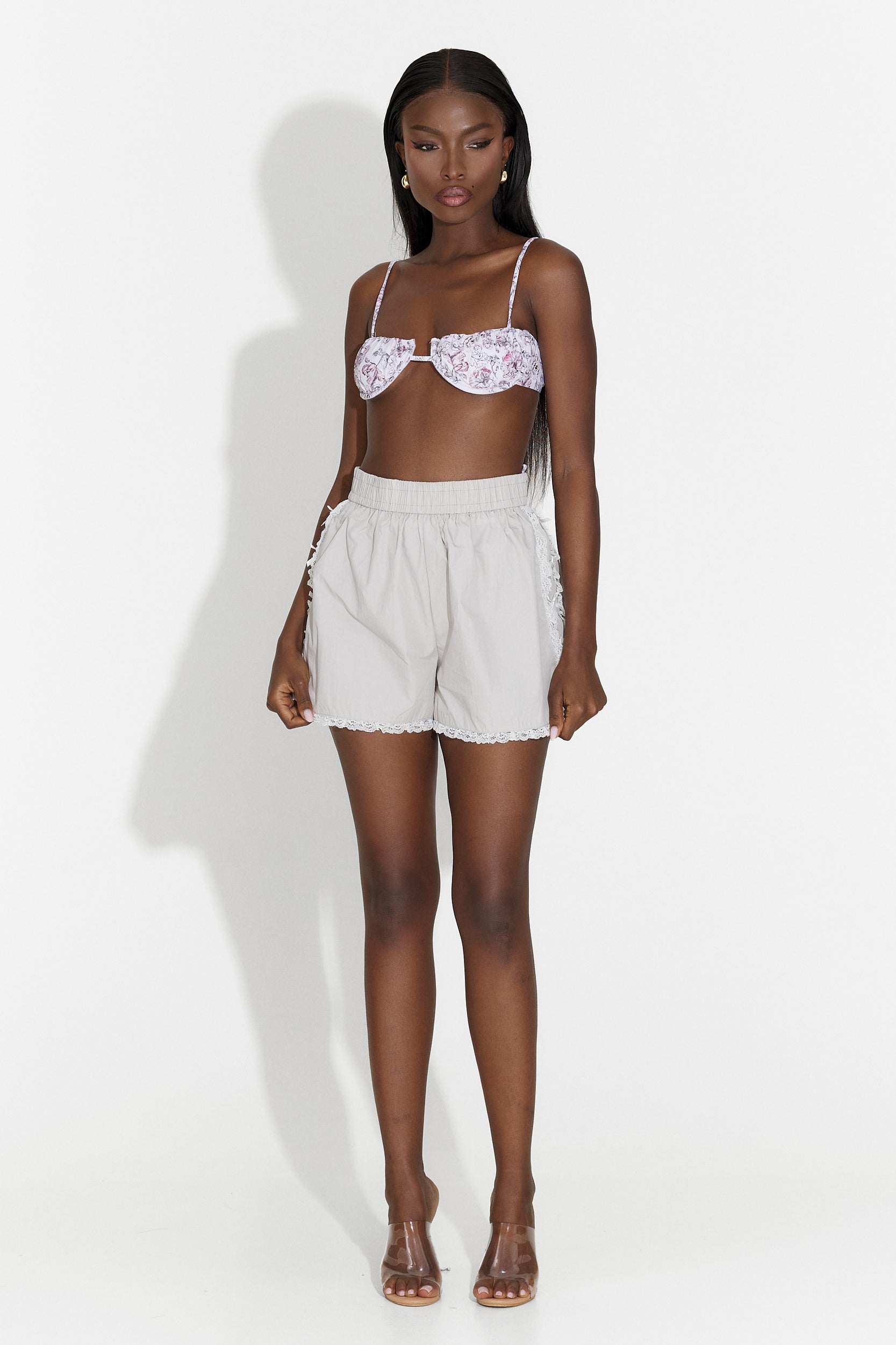 Pantaloni casual grigi da donna Ronie Bogas