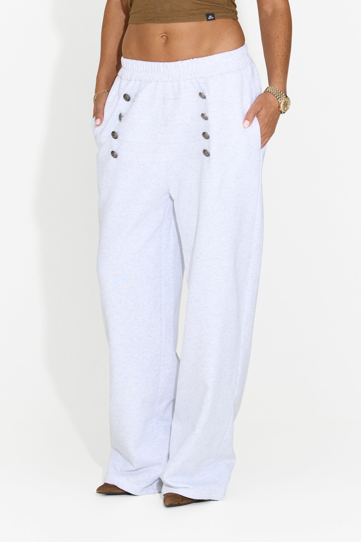 Pantaloni casual da donna grigi Velezoena Bogas