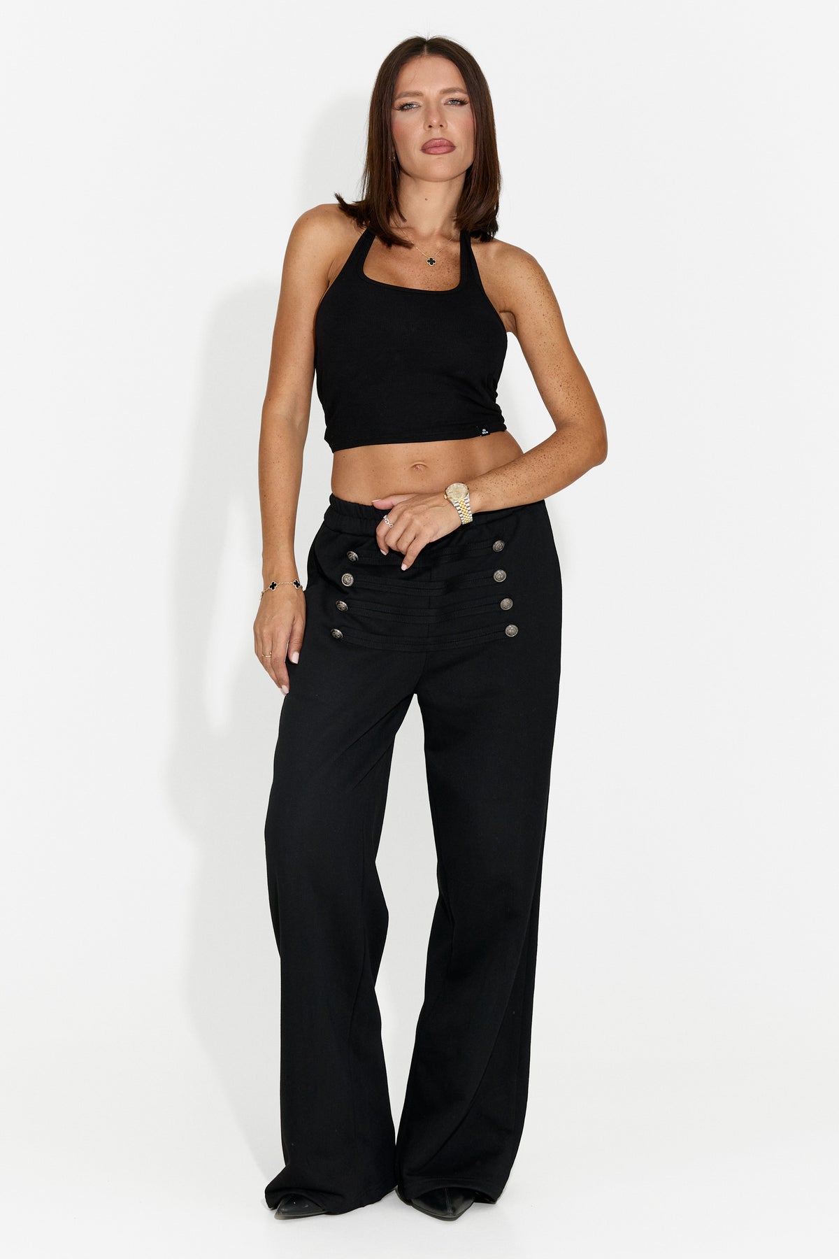 Pantaloni casual da donna neri Velezoena Bogas