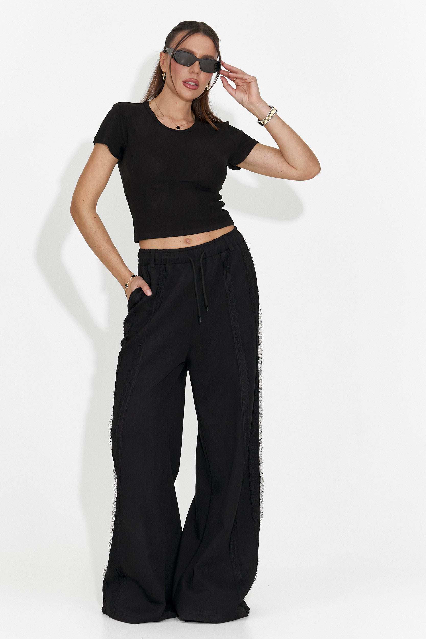 Pantaloni Neri Casual da Donna Zarania Bogas