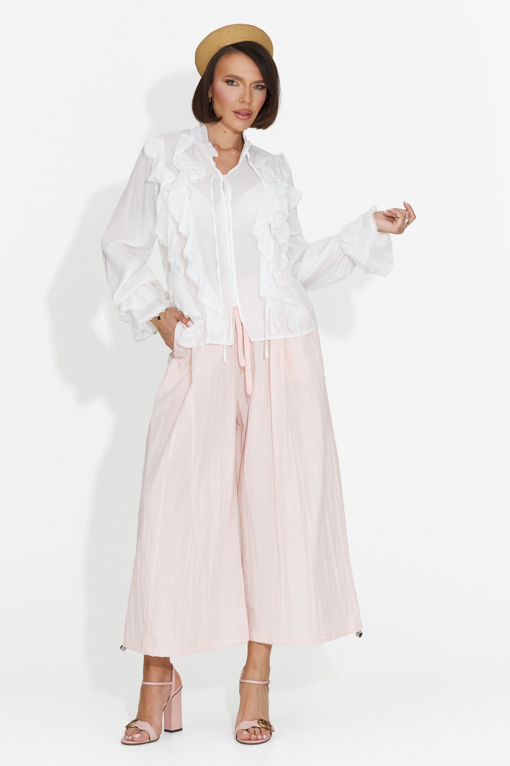 Pantaloni dama casual roz Lyhok Bogas