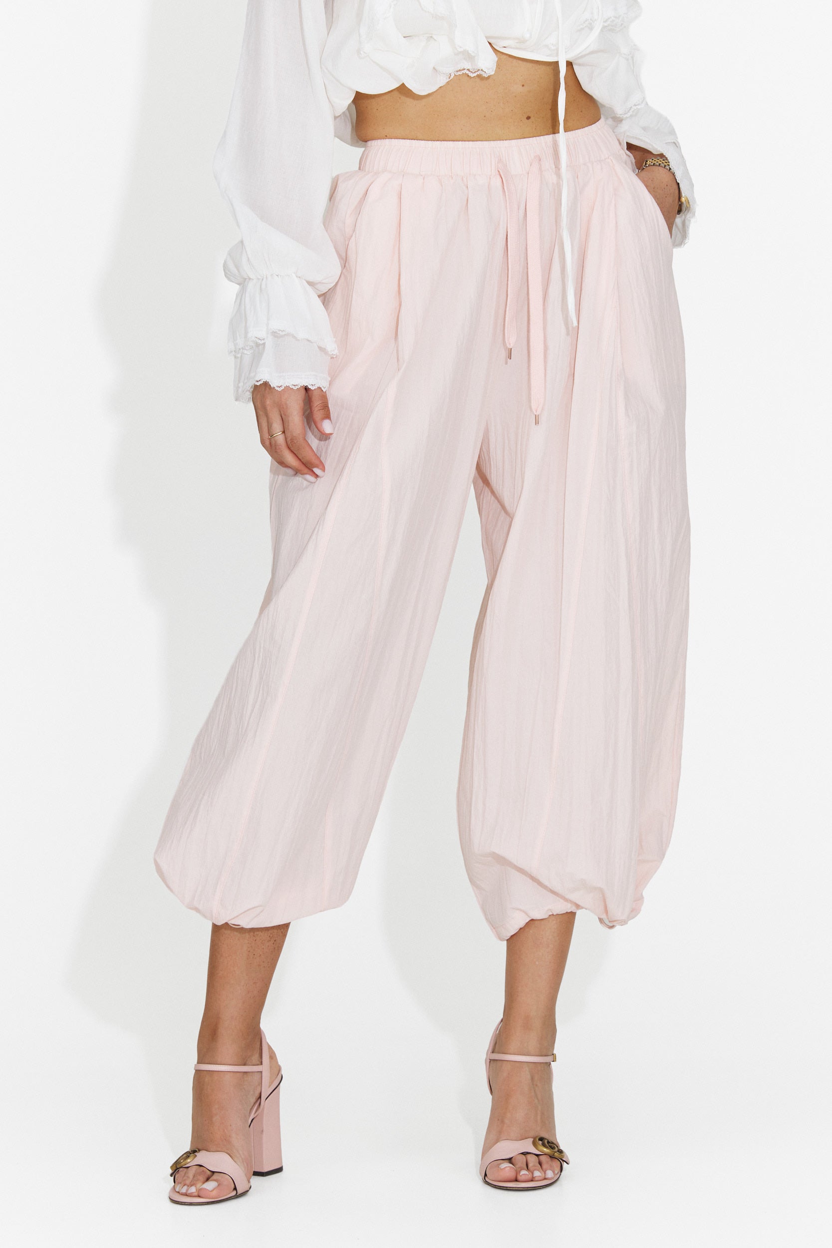 Pantaloni dama casual roz Lyhok Bogas