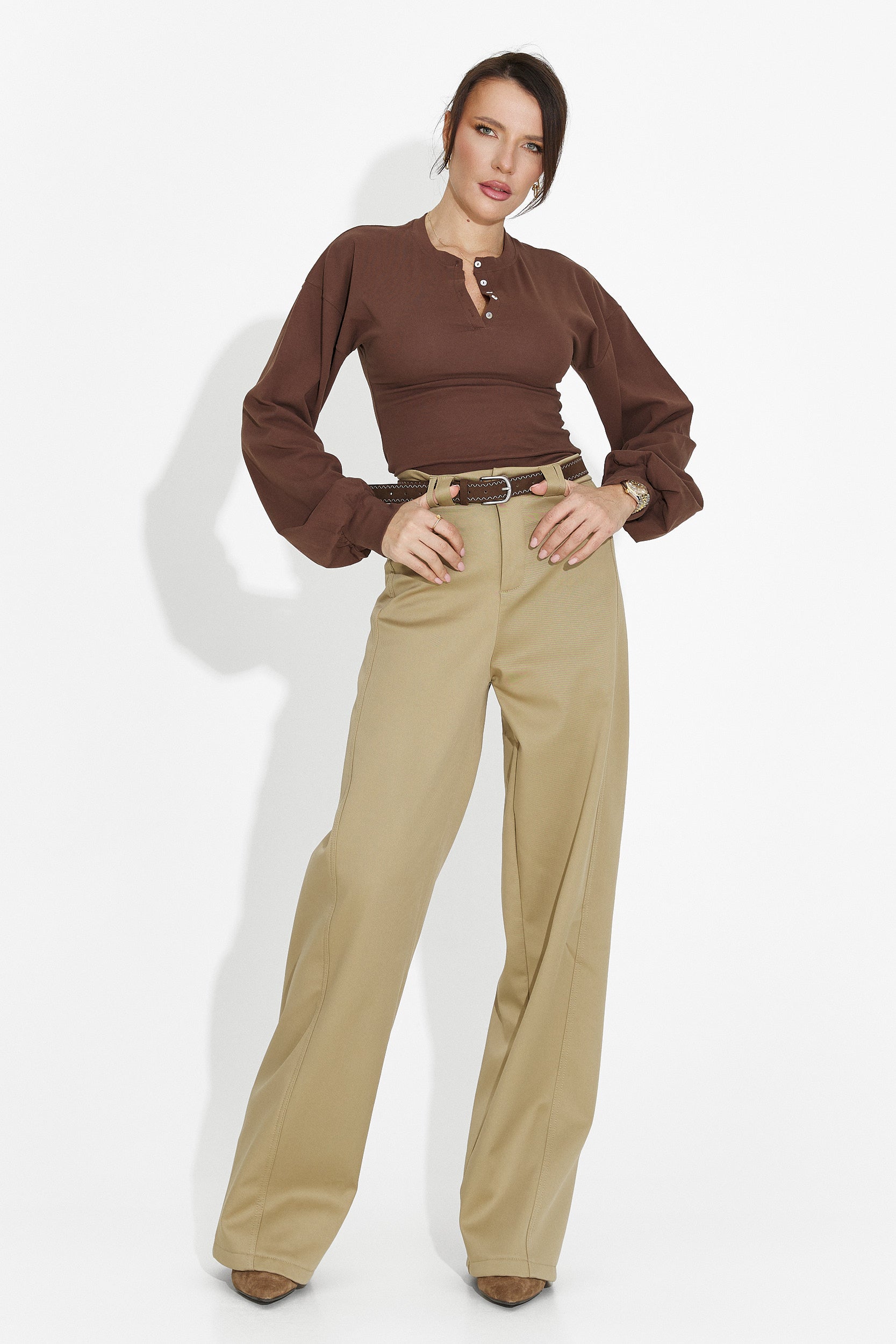 Eleganti pantaloni beige da donna Avilina Bogas