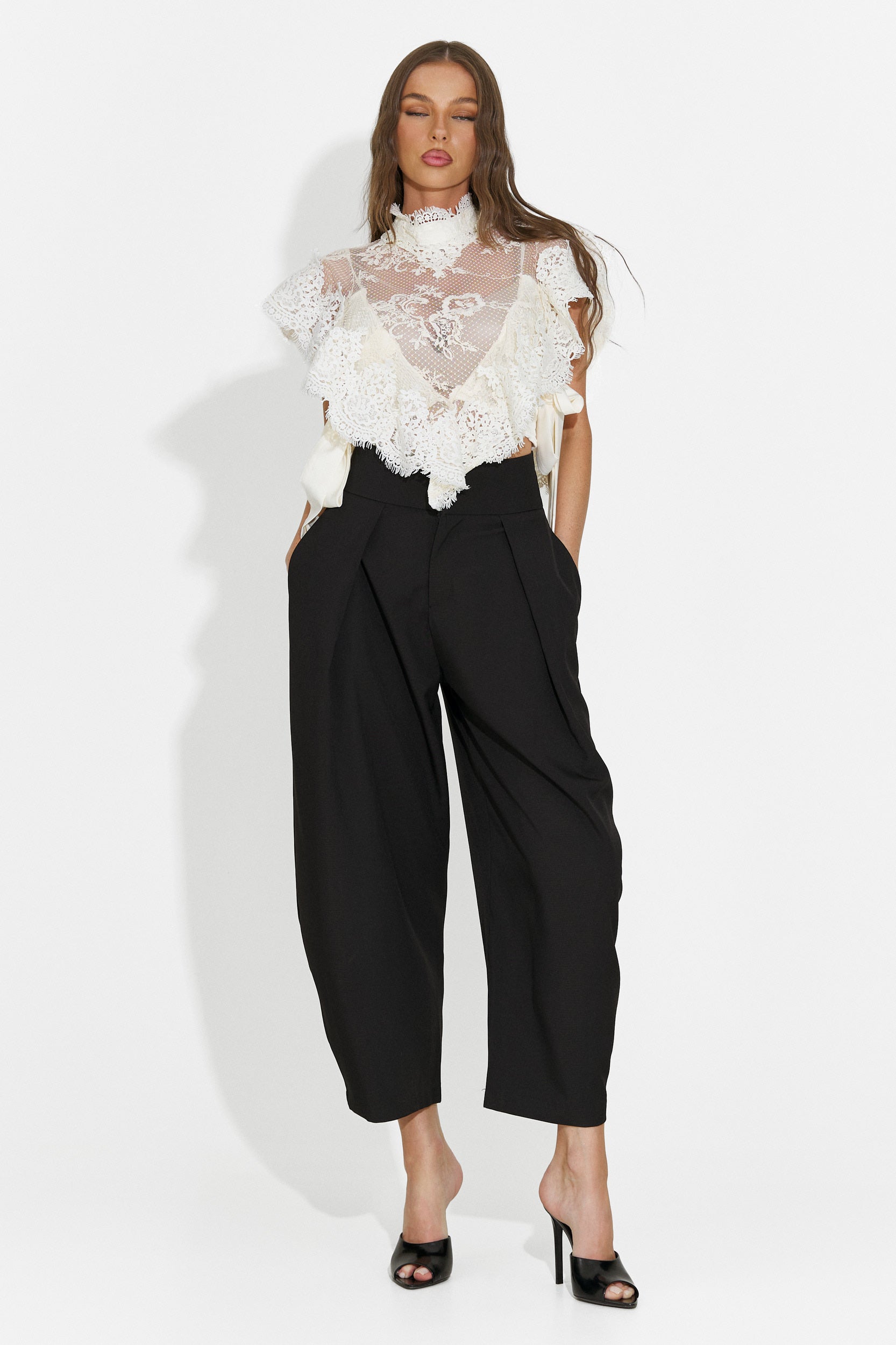Pantaloni donna eleganti neri Kemily Bogas