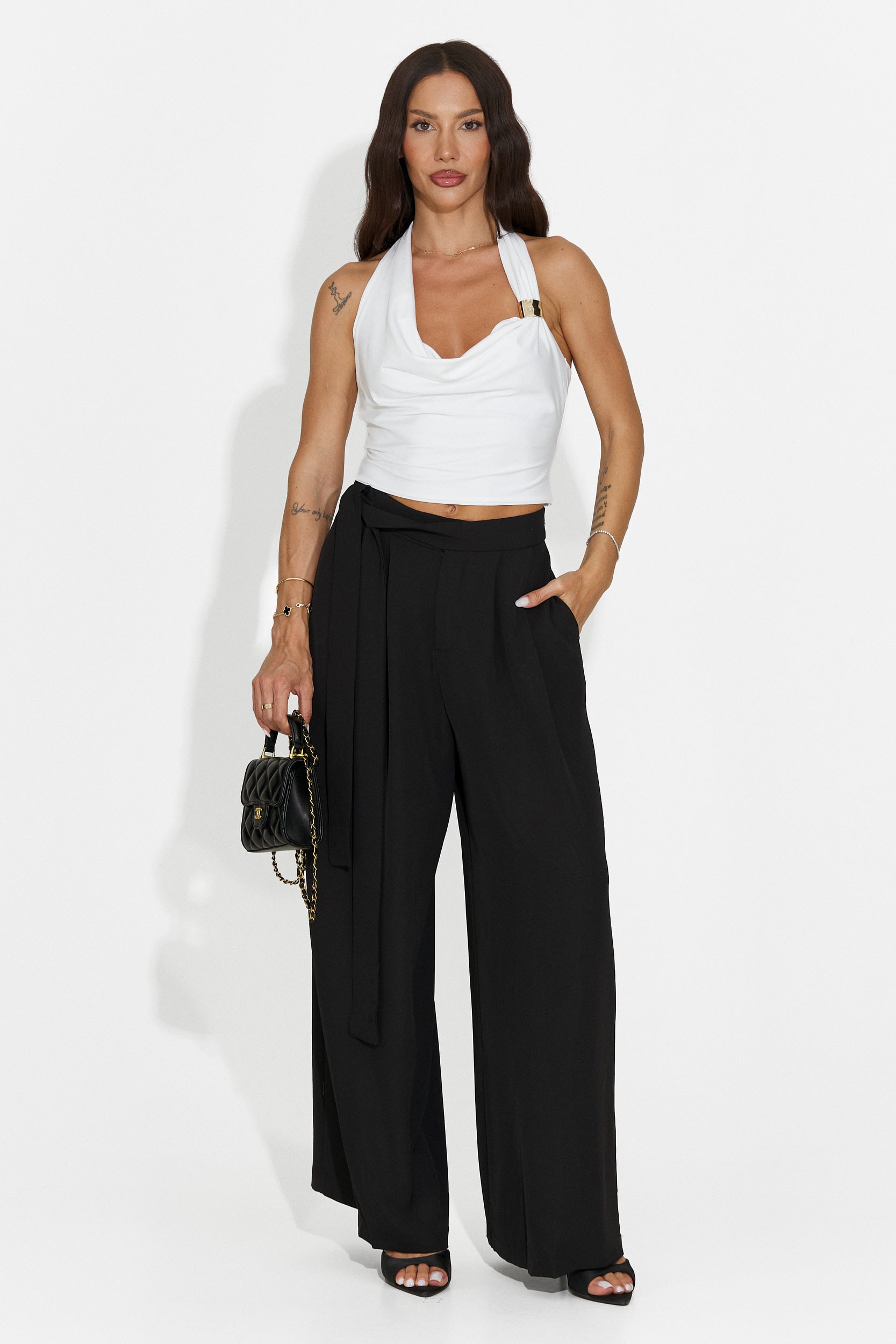 Pantaloni donna eleganti neri Lioria Bogas