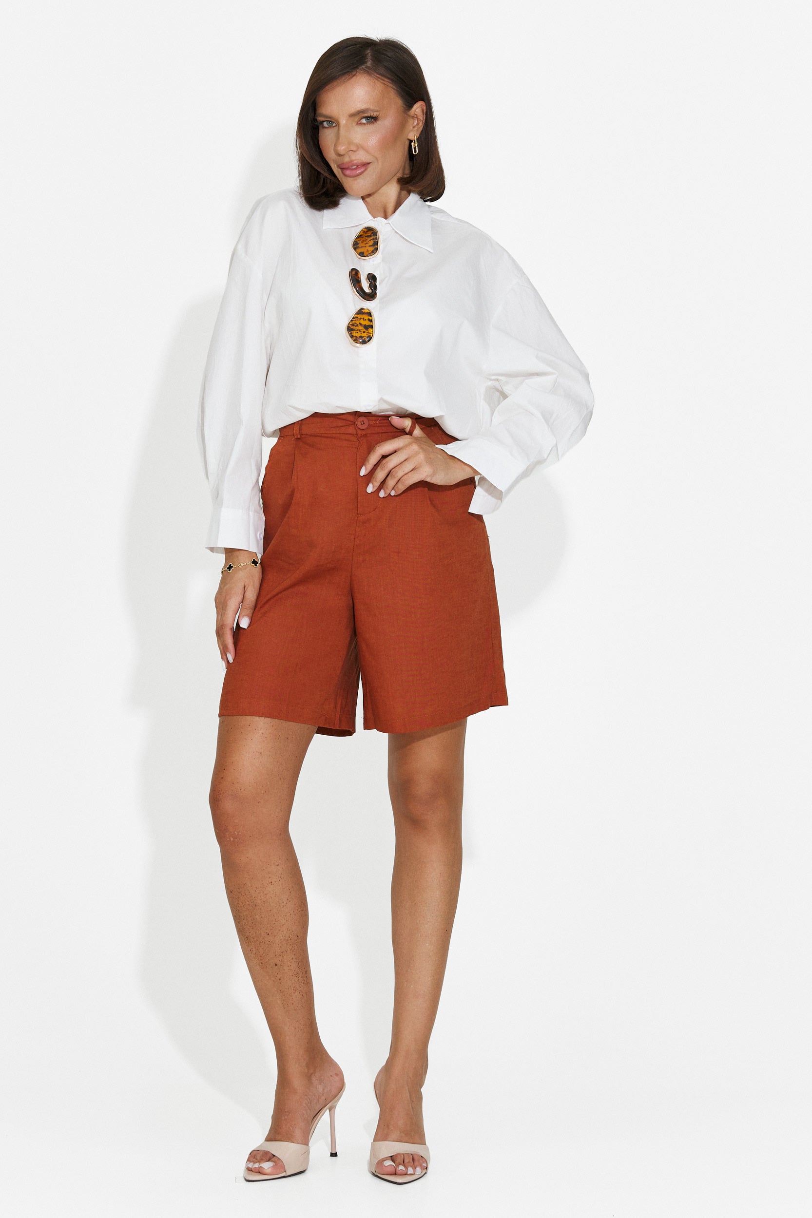 Pantaloncini da donna color mattone Silvioma Bogas