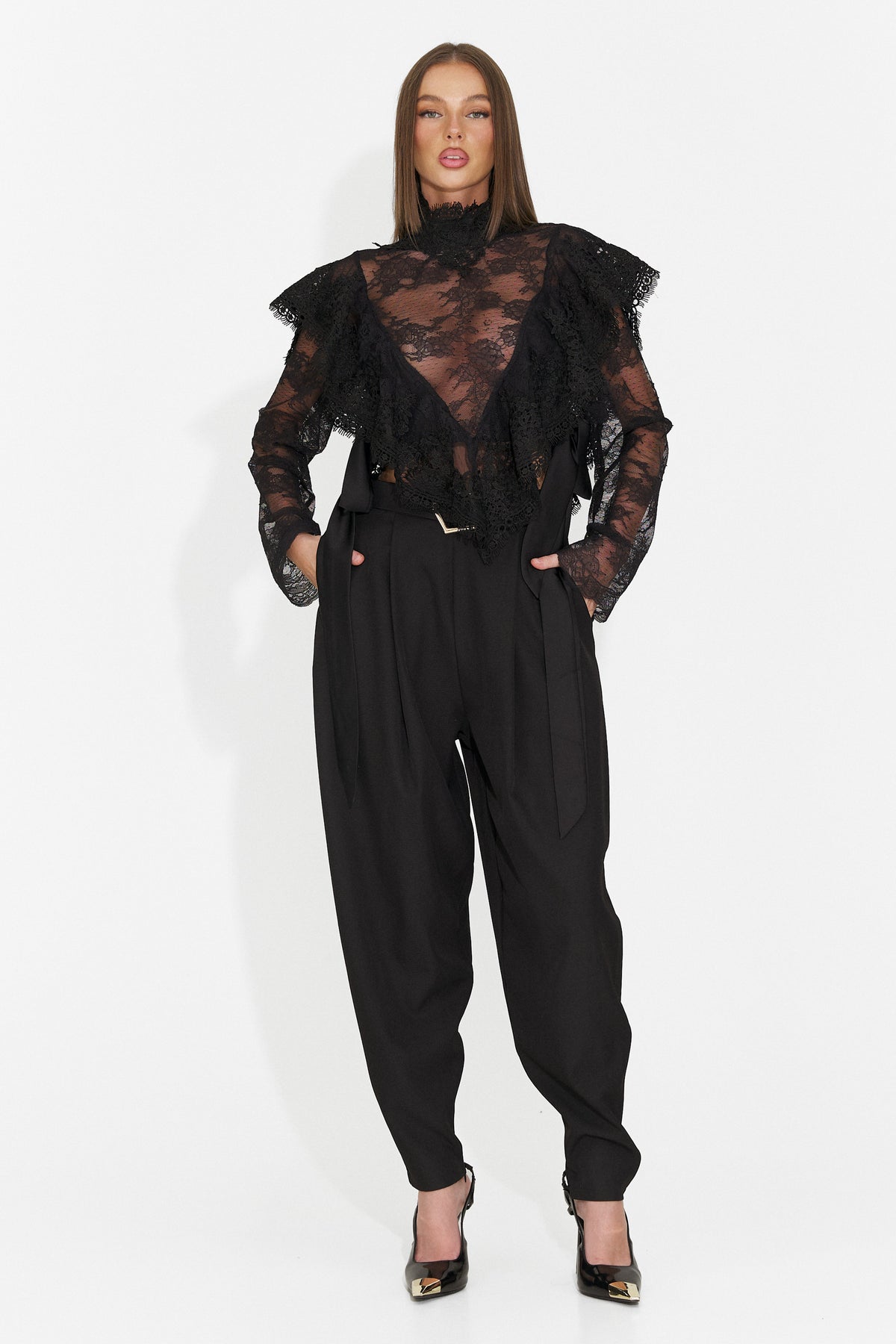 Pantaloni eleganti negri Didola Bogas