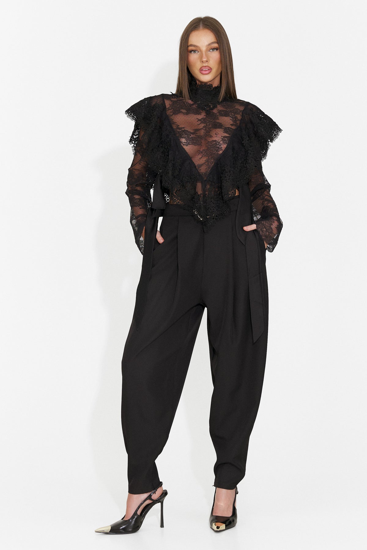 Pantaloni eleganti neri Didola Bogas, immagine 7 di 8