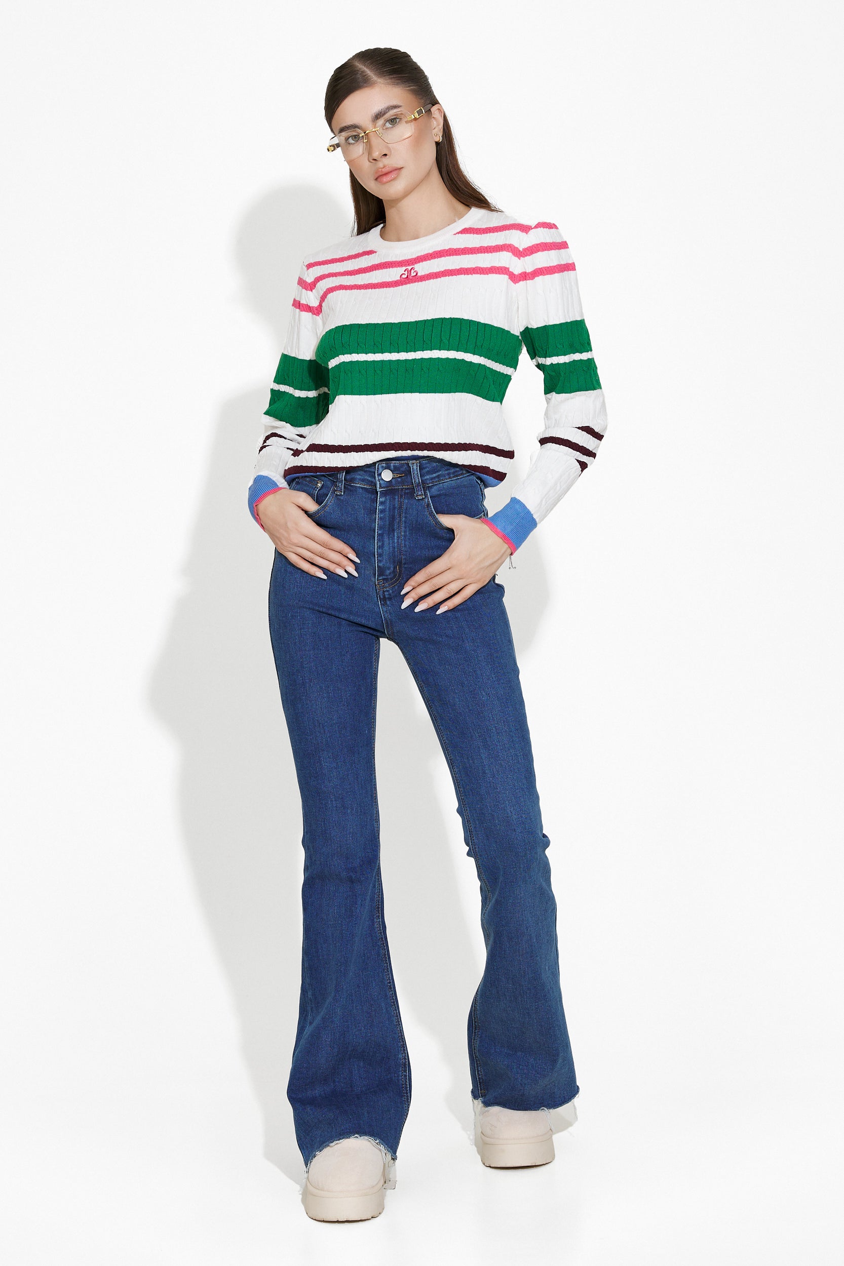 Maglione bianco da donna Odores Bogas