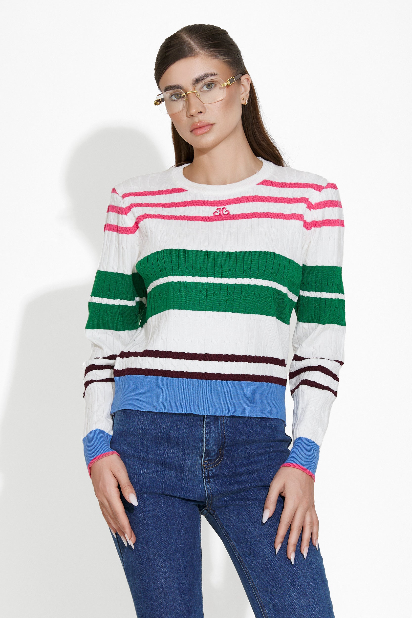 Maglione bianco da donna Odores Bogas