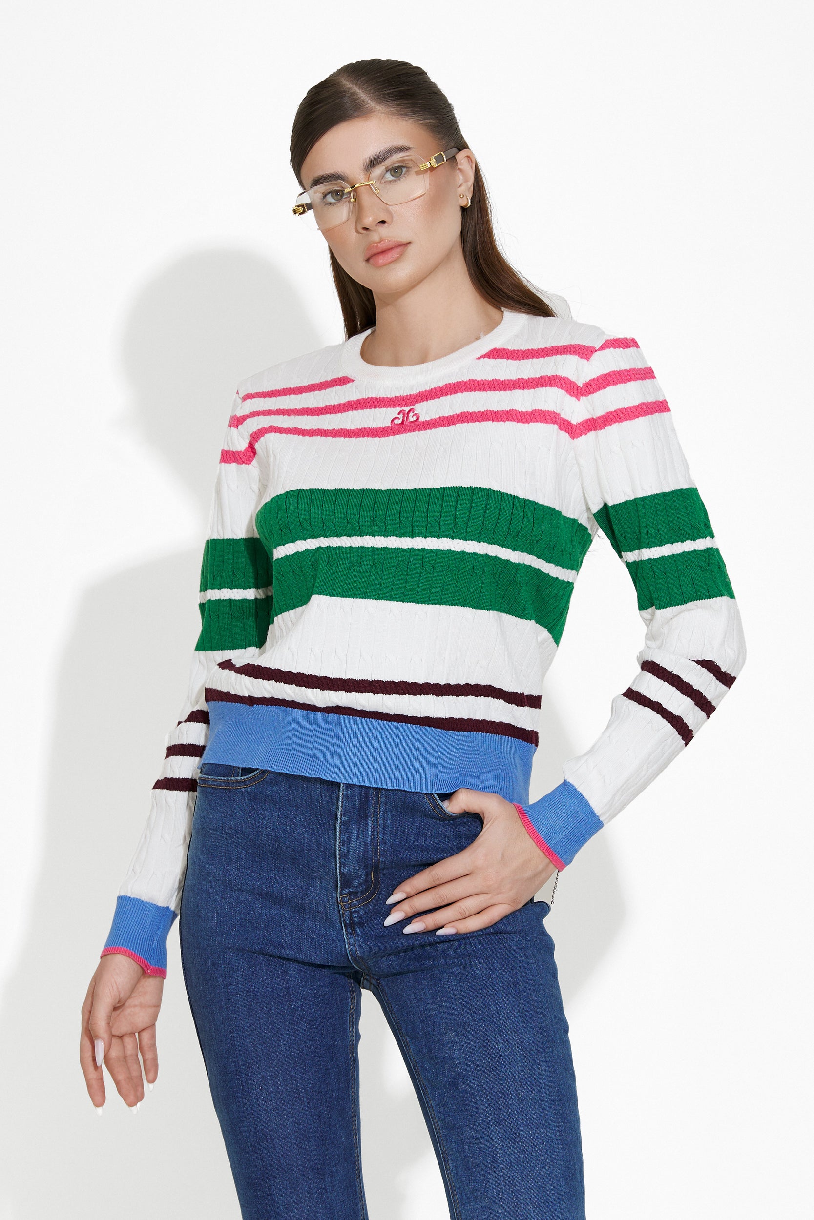 Maglione bianco da donna Odores Bogas