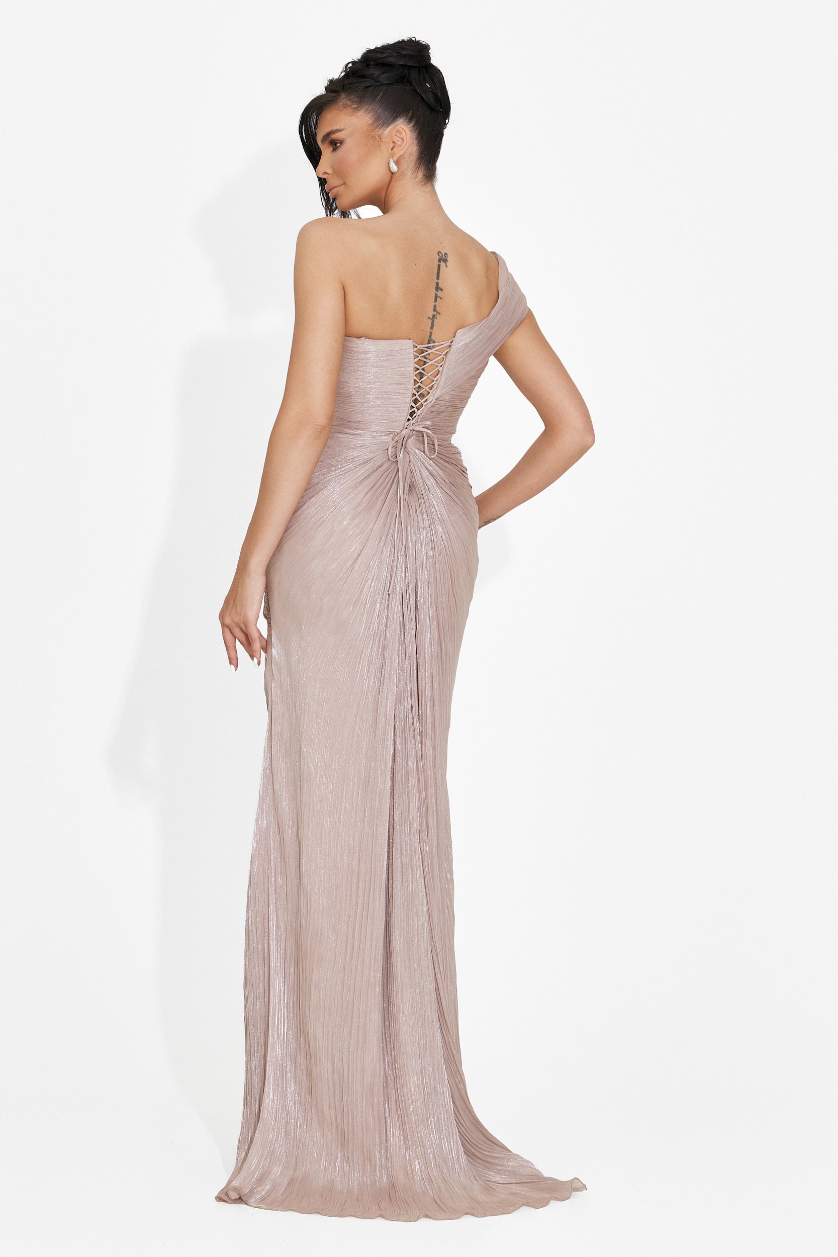 Rochie dama lunga bej Anevia Bogas