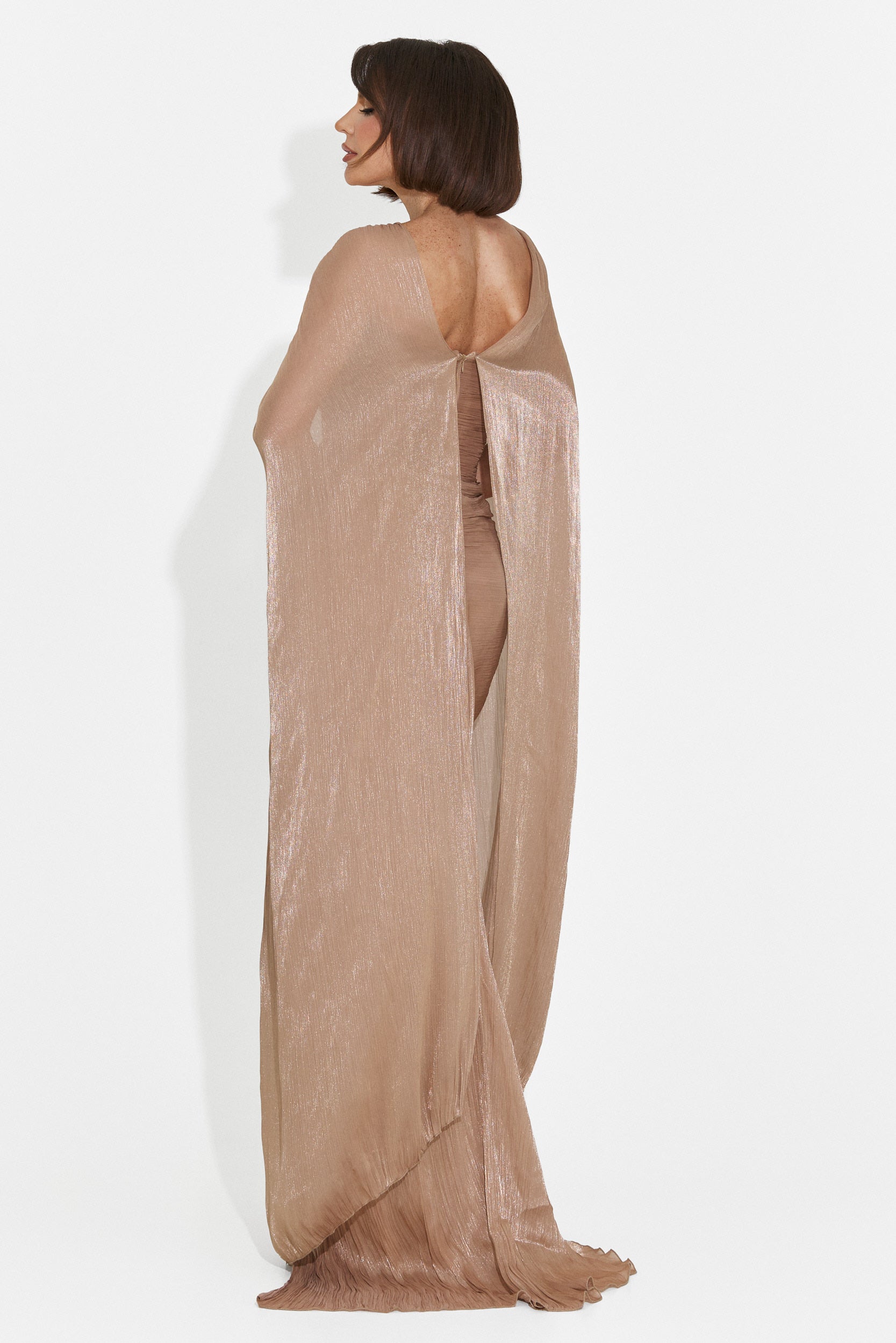 Lungo Vestito Beige da Donna di Greta Bogas