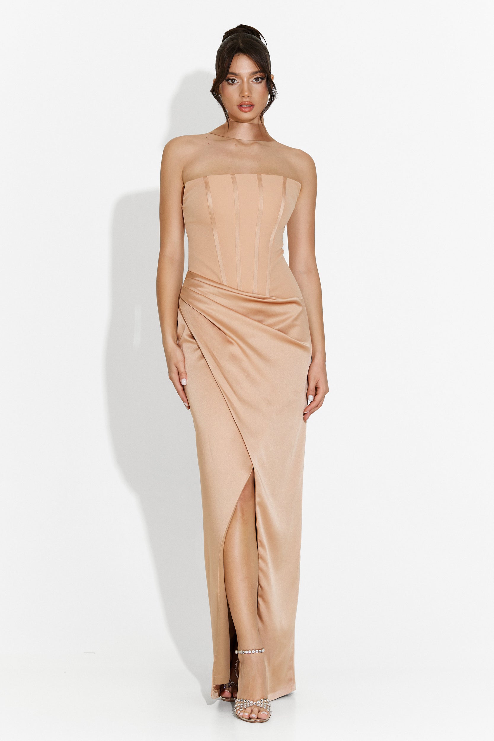 Abito lungo beige da donna Kerya Bogas