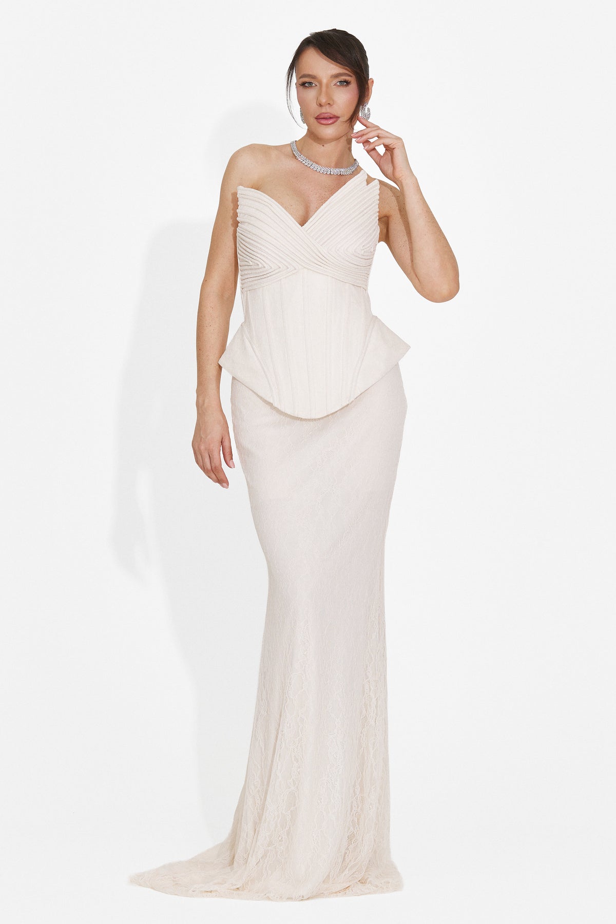 Abito lungo da donna beige Nabashia Bogas, immagine 8 di 8