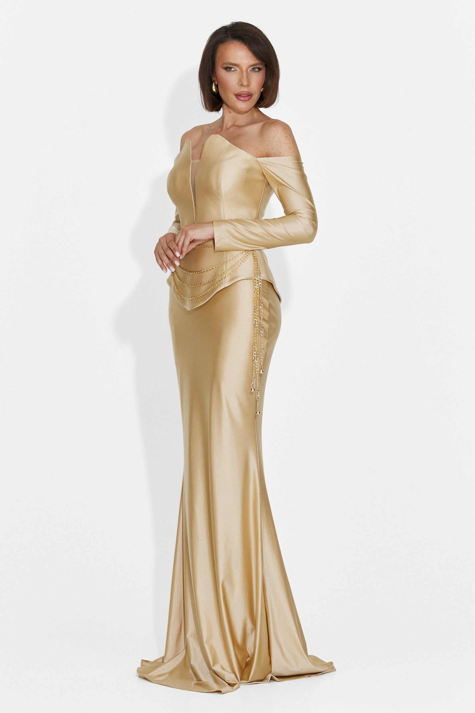 Abito Lungo Beige da Donna di Paulina Bogas
