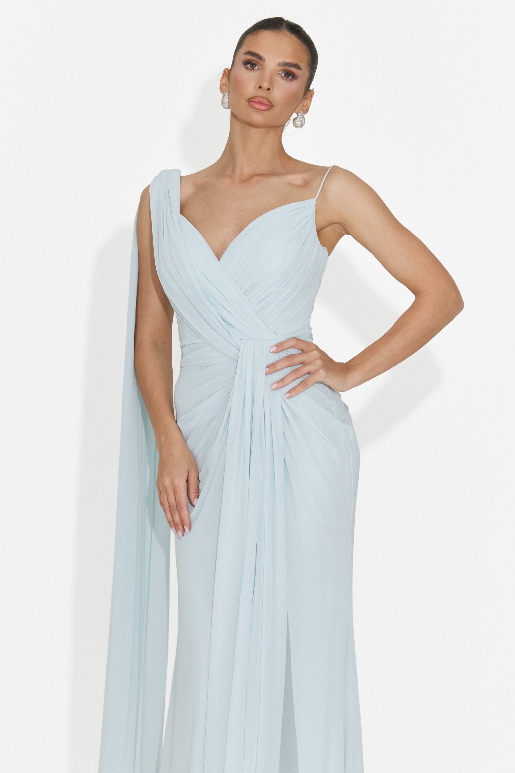 Lungo vestito blu per signore Lino Bogas