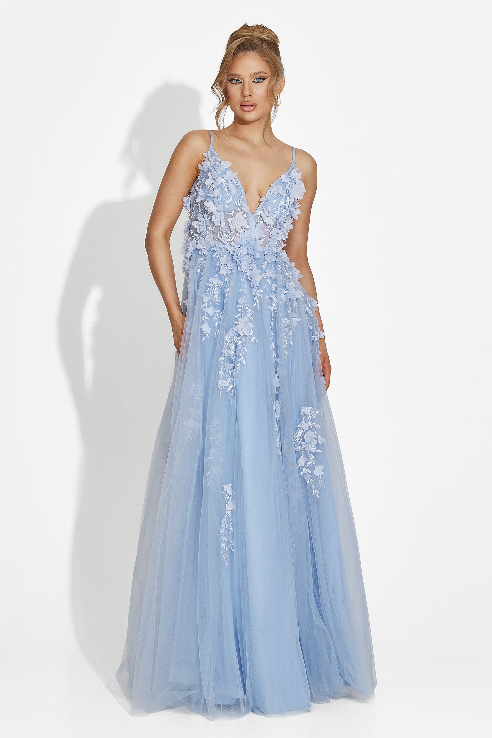 Abito lungo blu Serina Bogas per donna