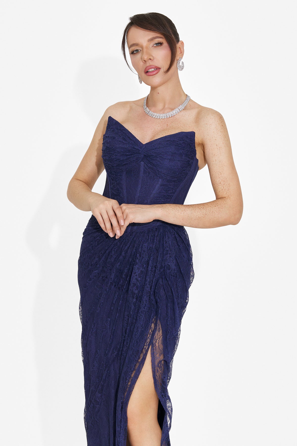 Abito da donna lungo blu navy Sareia Bogas, immagine 5 di 6