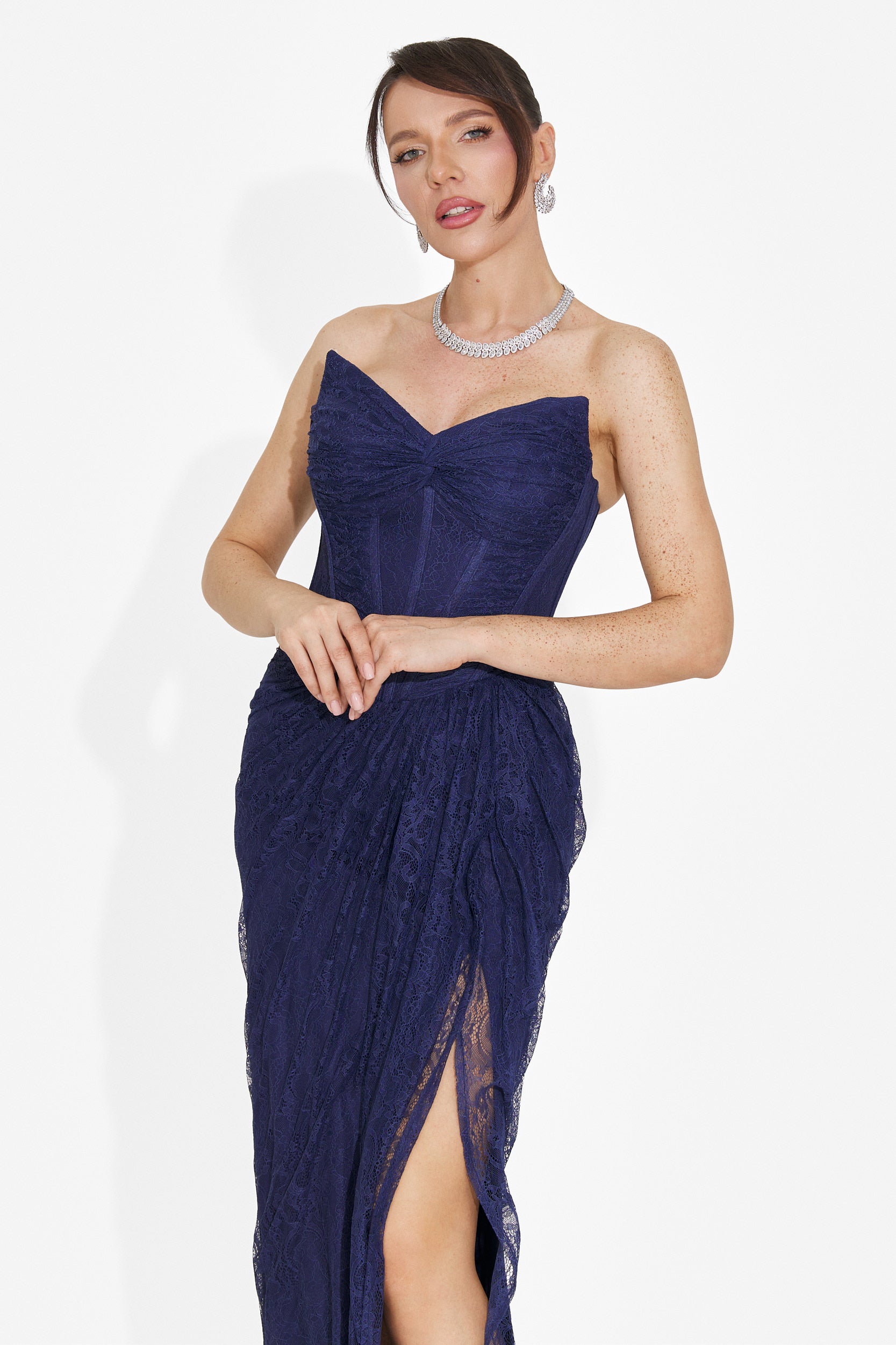 Abito Lungo Blu Navy per Donne Sareia Bogas