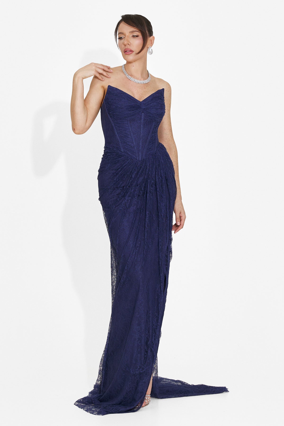 Abito da donna lungo blu navy Sareia Bogas, immagine 2 di 6