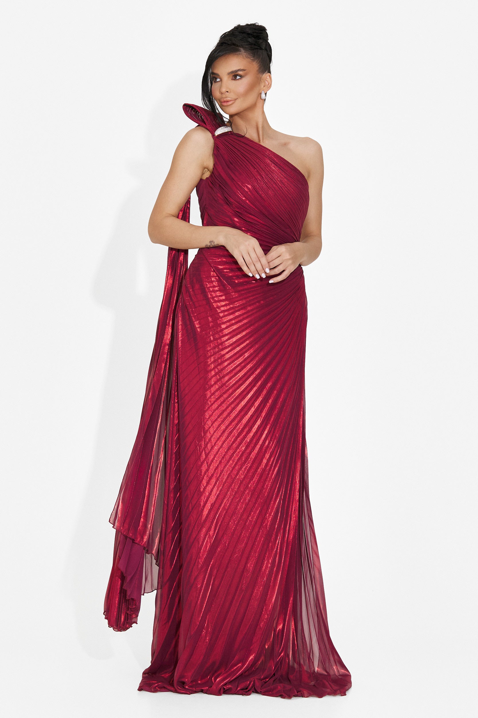 Rochie dama lunga burgundy Rabiela Bogas