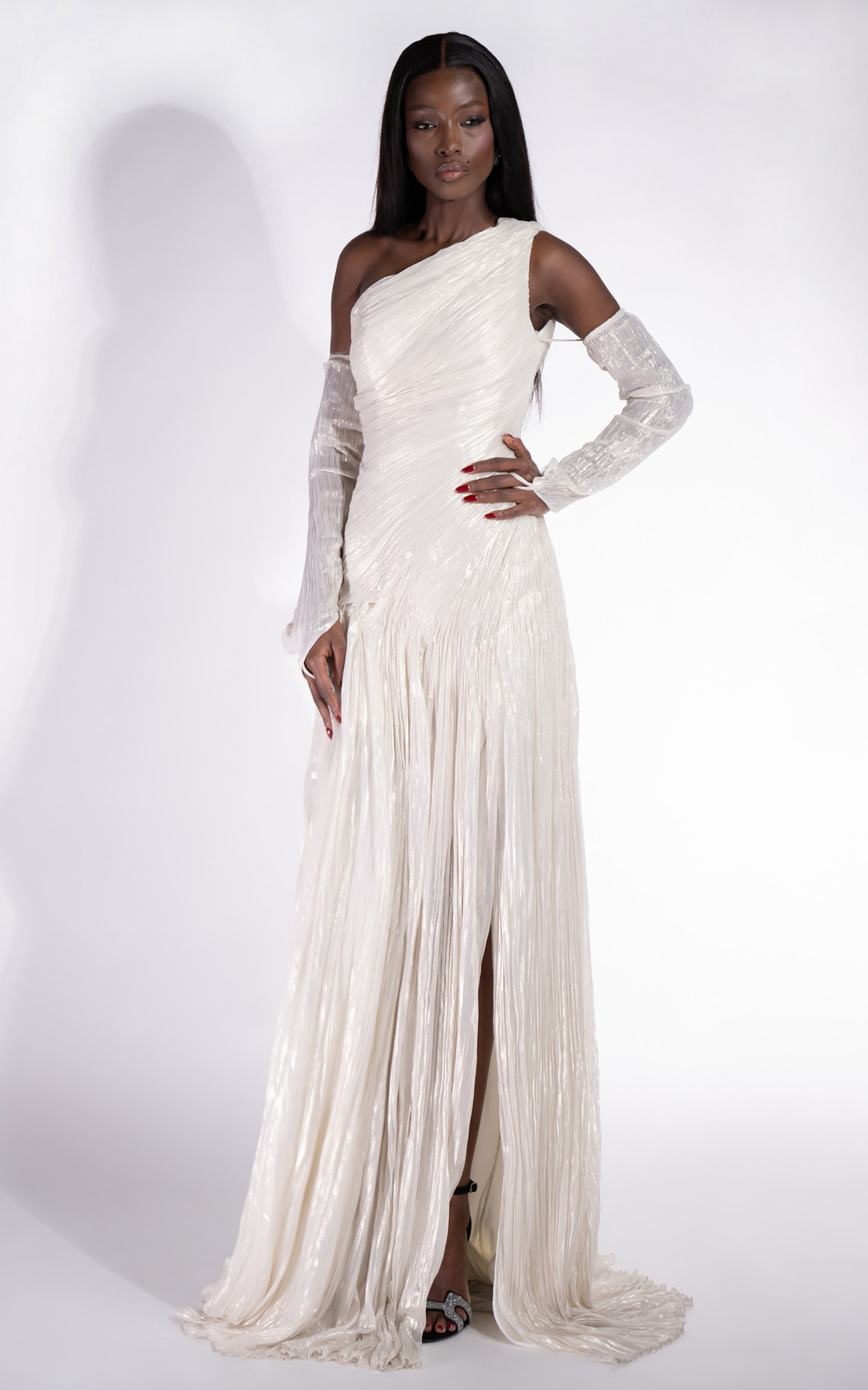 Abito lungo da donna color crema Penye Bogas