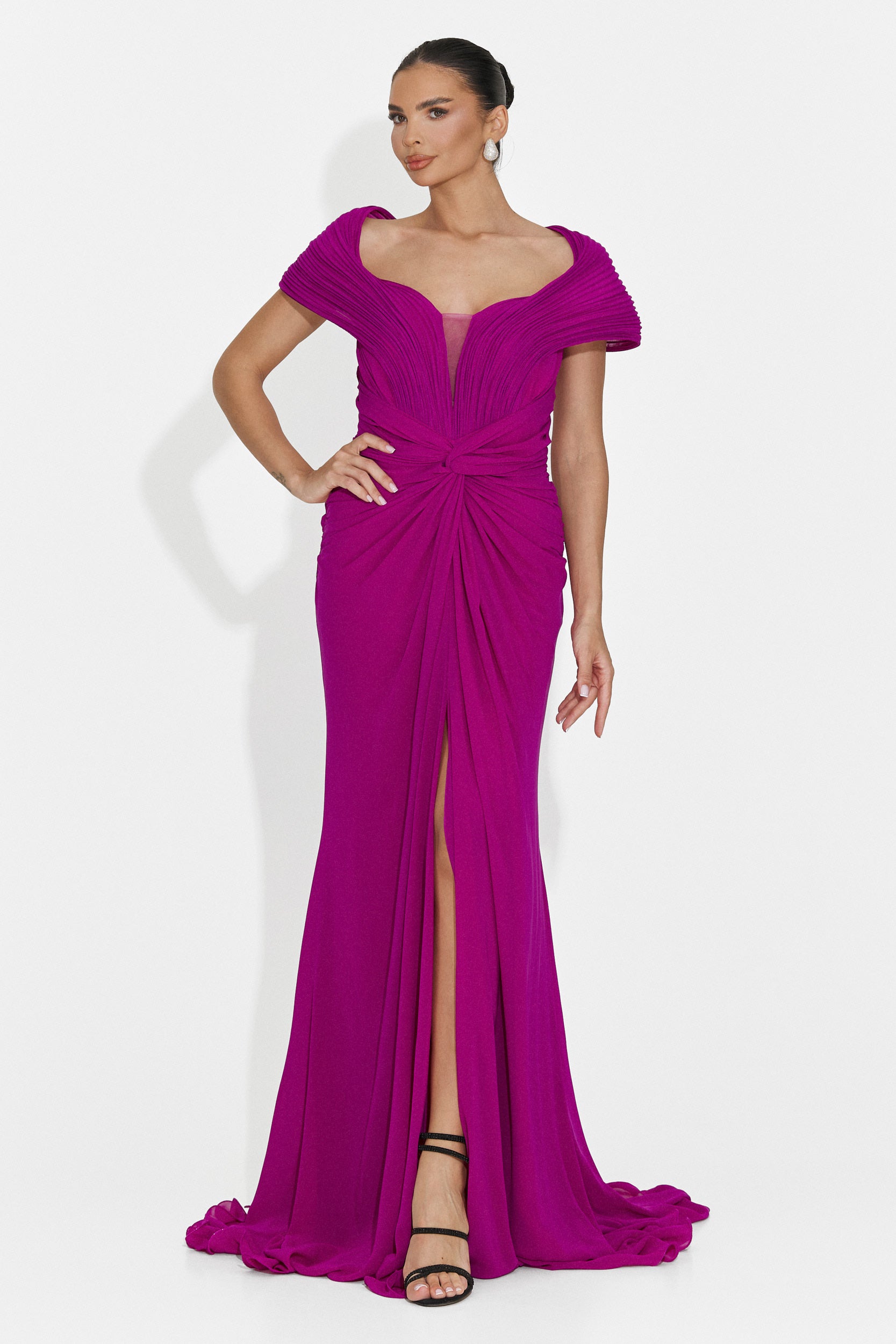 Lungo Vestito Fucsia da Donna di Emilia Bogas