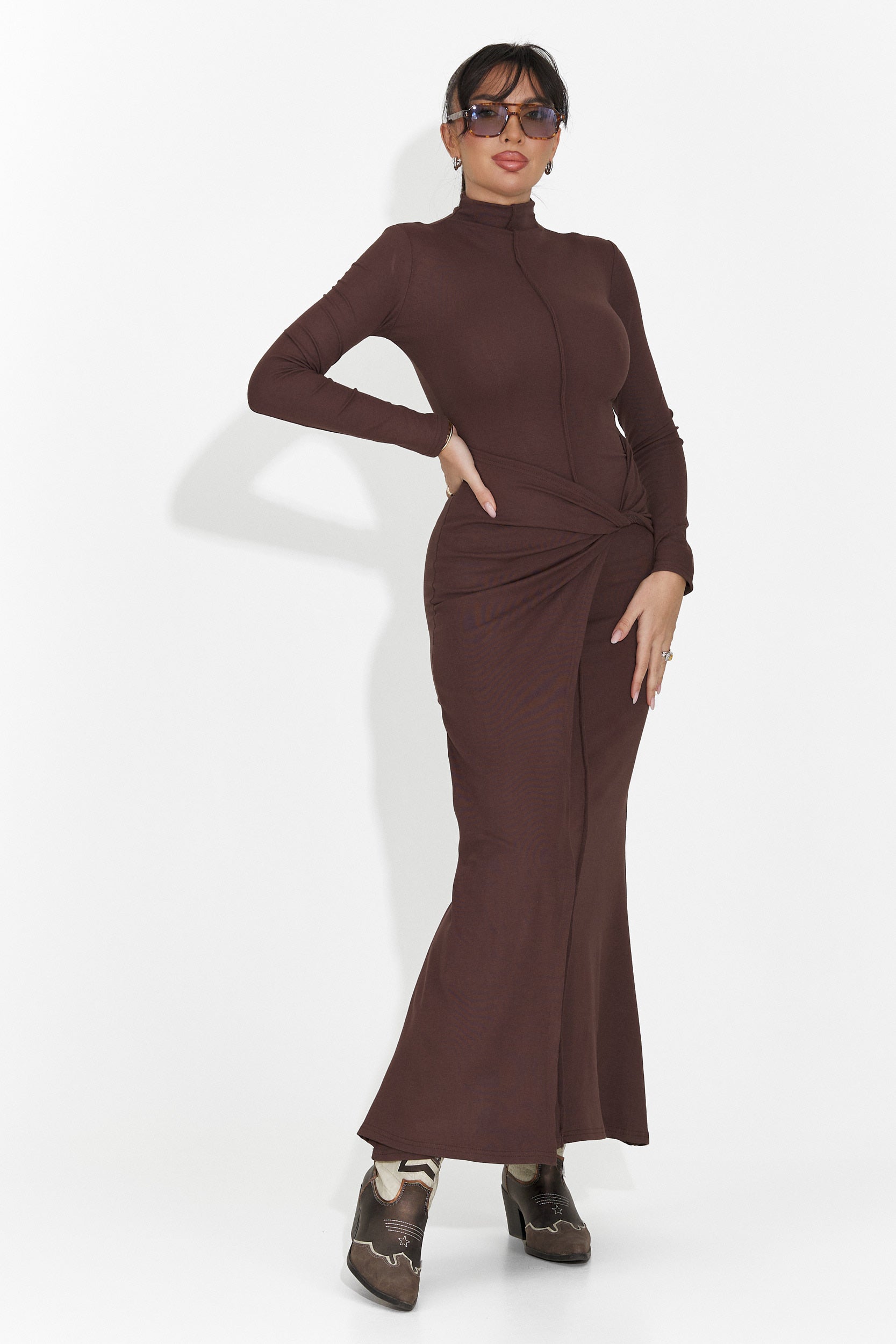 Abito Lungo Marrone da Donna di Sharita Bogas