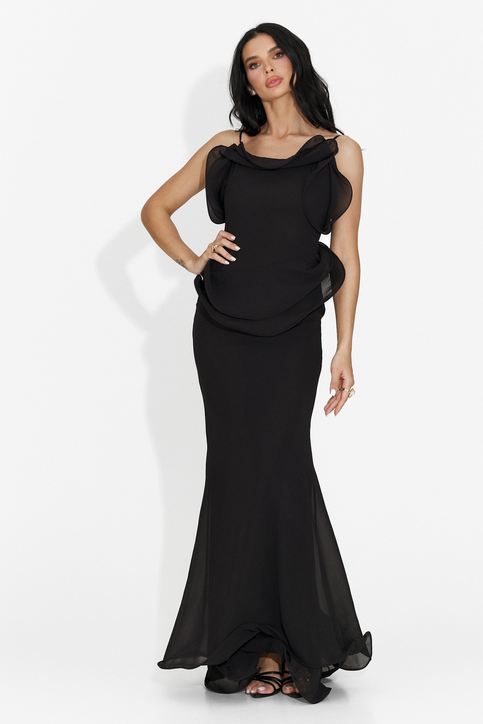 Rochie dama lunga neagra Flary Bogas