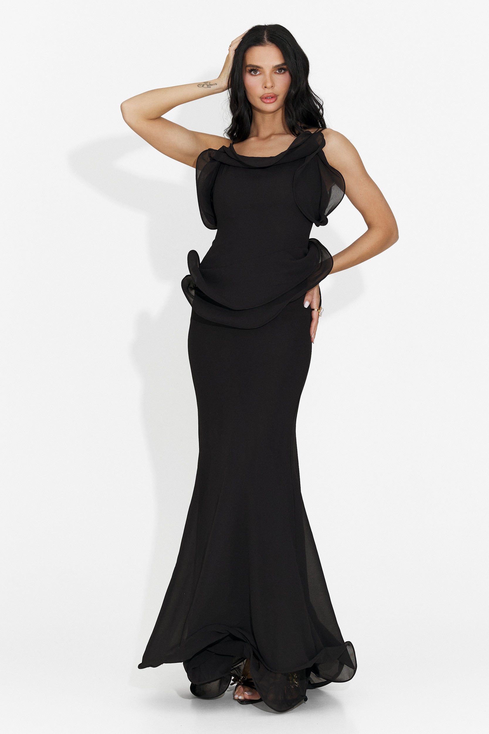 Rochie dama lunga neagra Flary Bogas