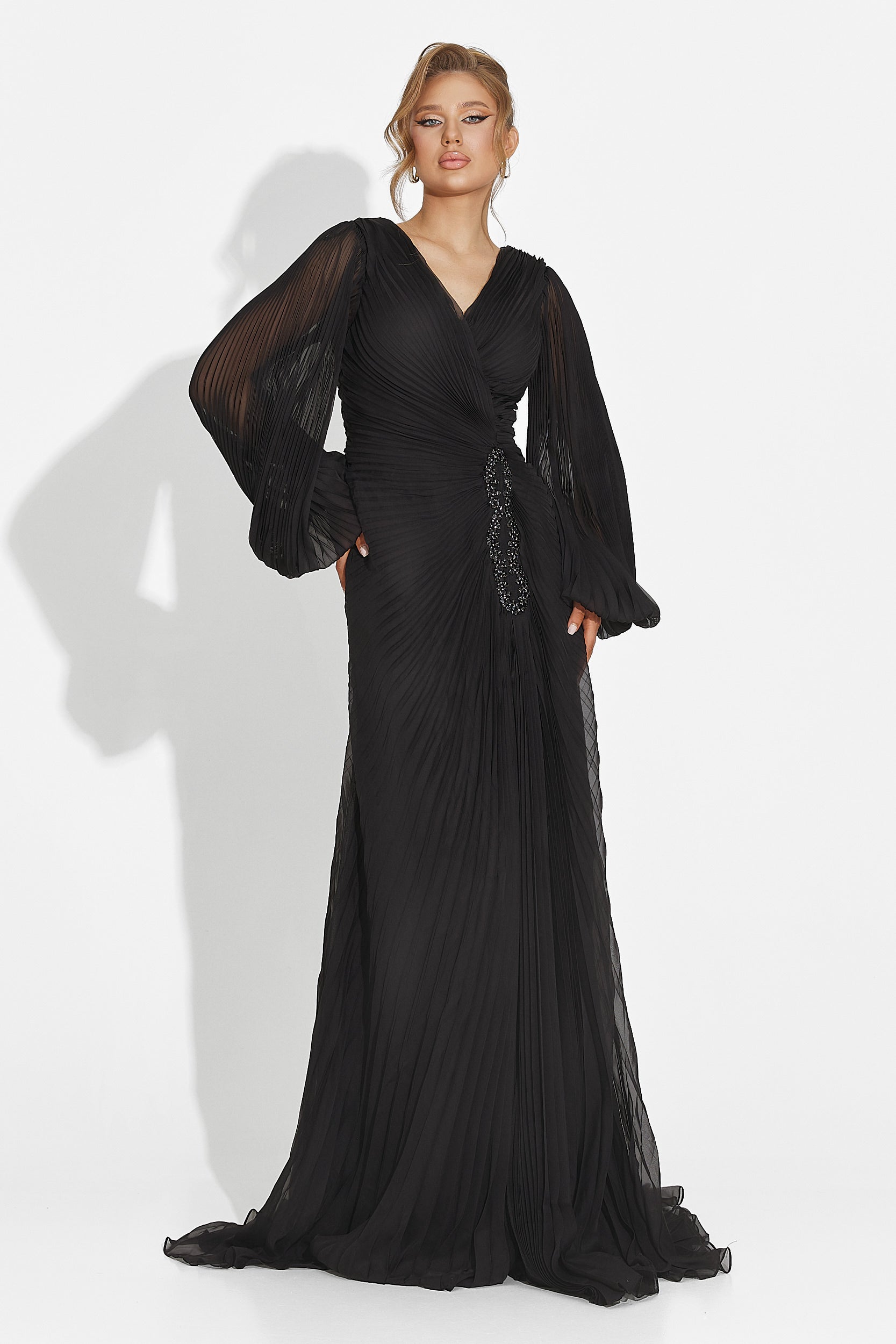 Abito lungo nero da donna Linares Bogas