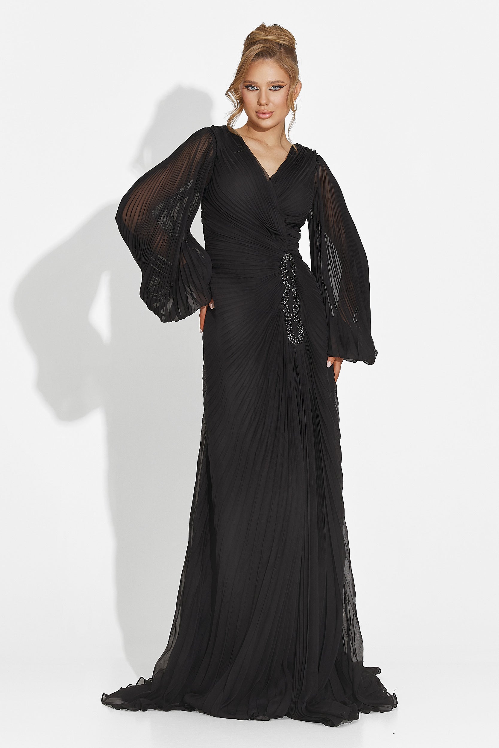 Abito lungo nero da donna Linares Bogas