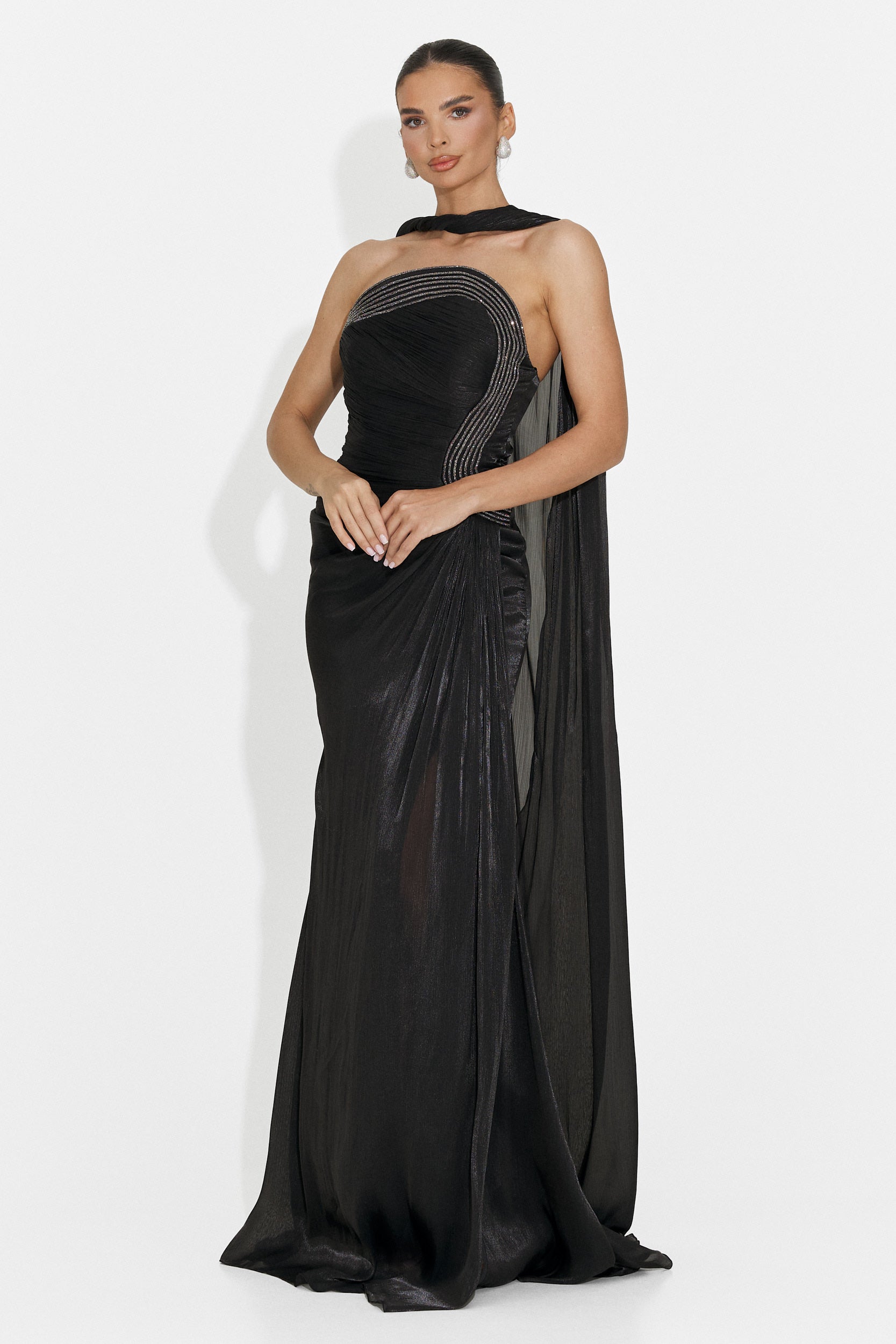 Lungo Vestito Nero da Donna di Moritz Boga