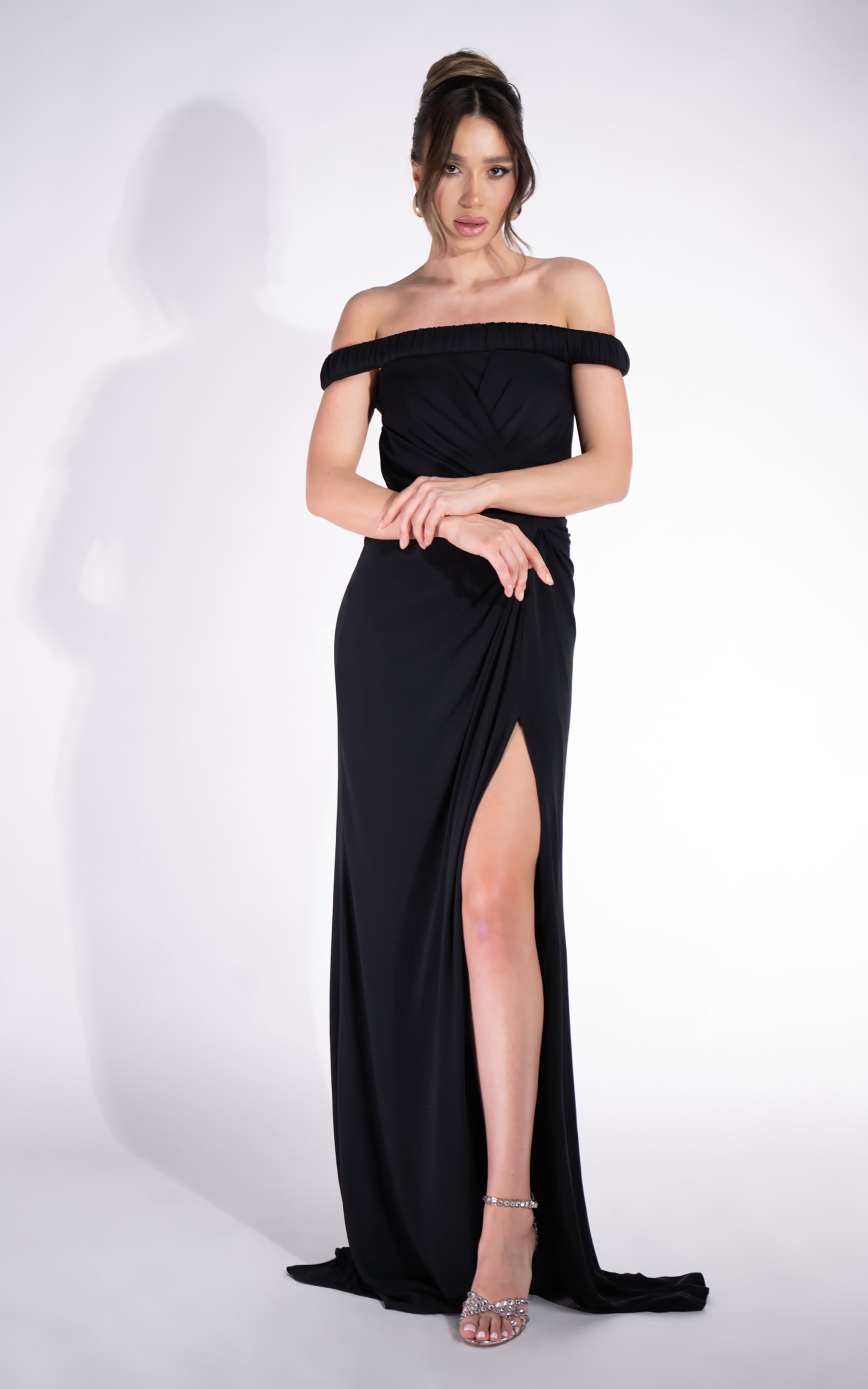 Abito lungo nero da donna Rehise Bogas