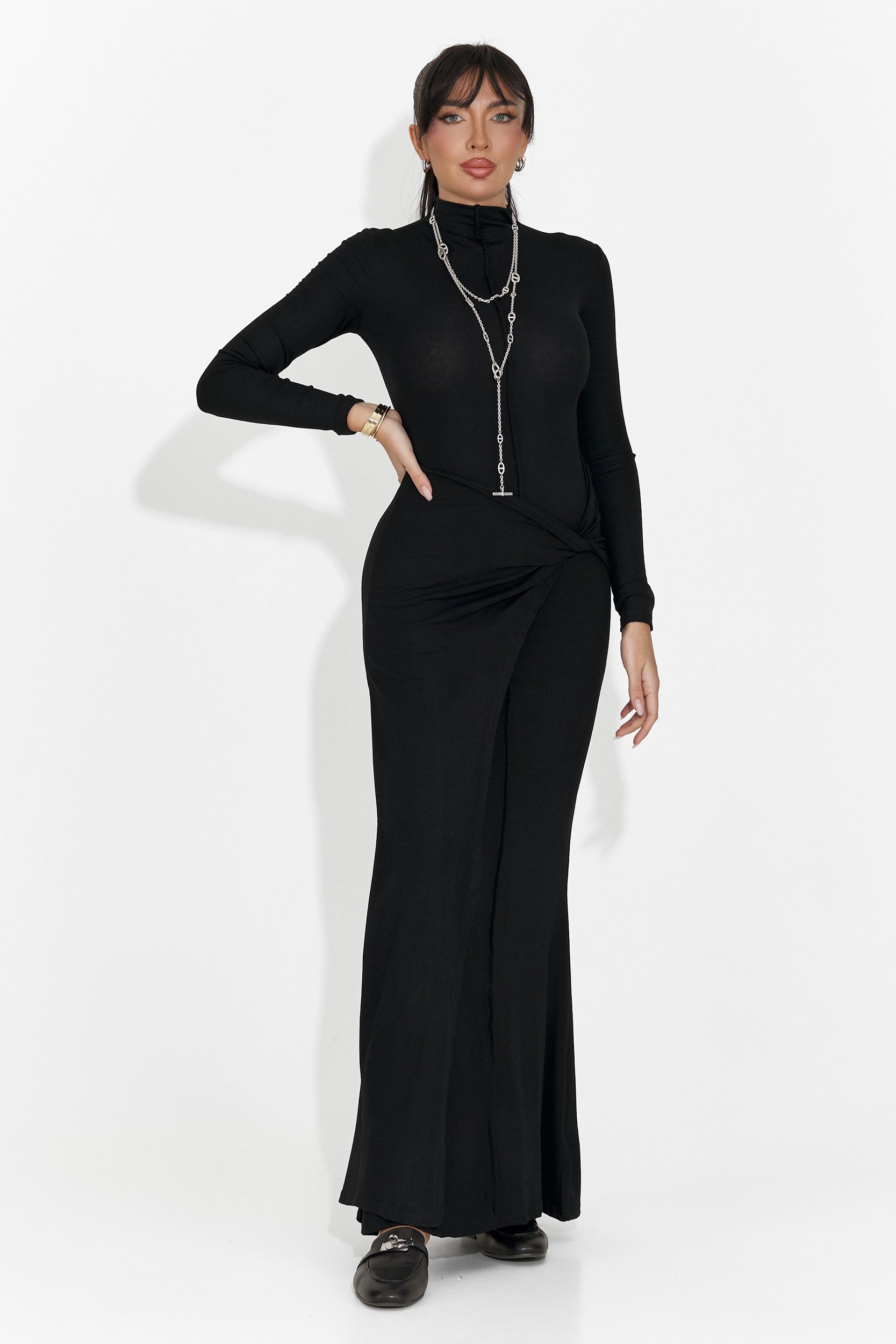 Lungo Vestito Nero da Donna di Sharita Bogas