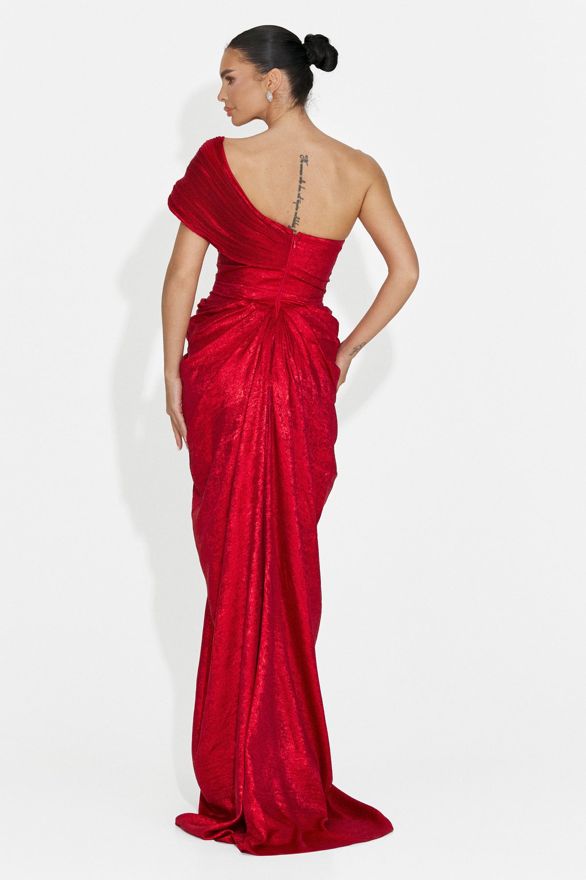 Abito lungo da donna rosso Becker Bogas, immagine 3 di 8