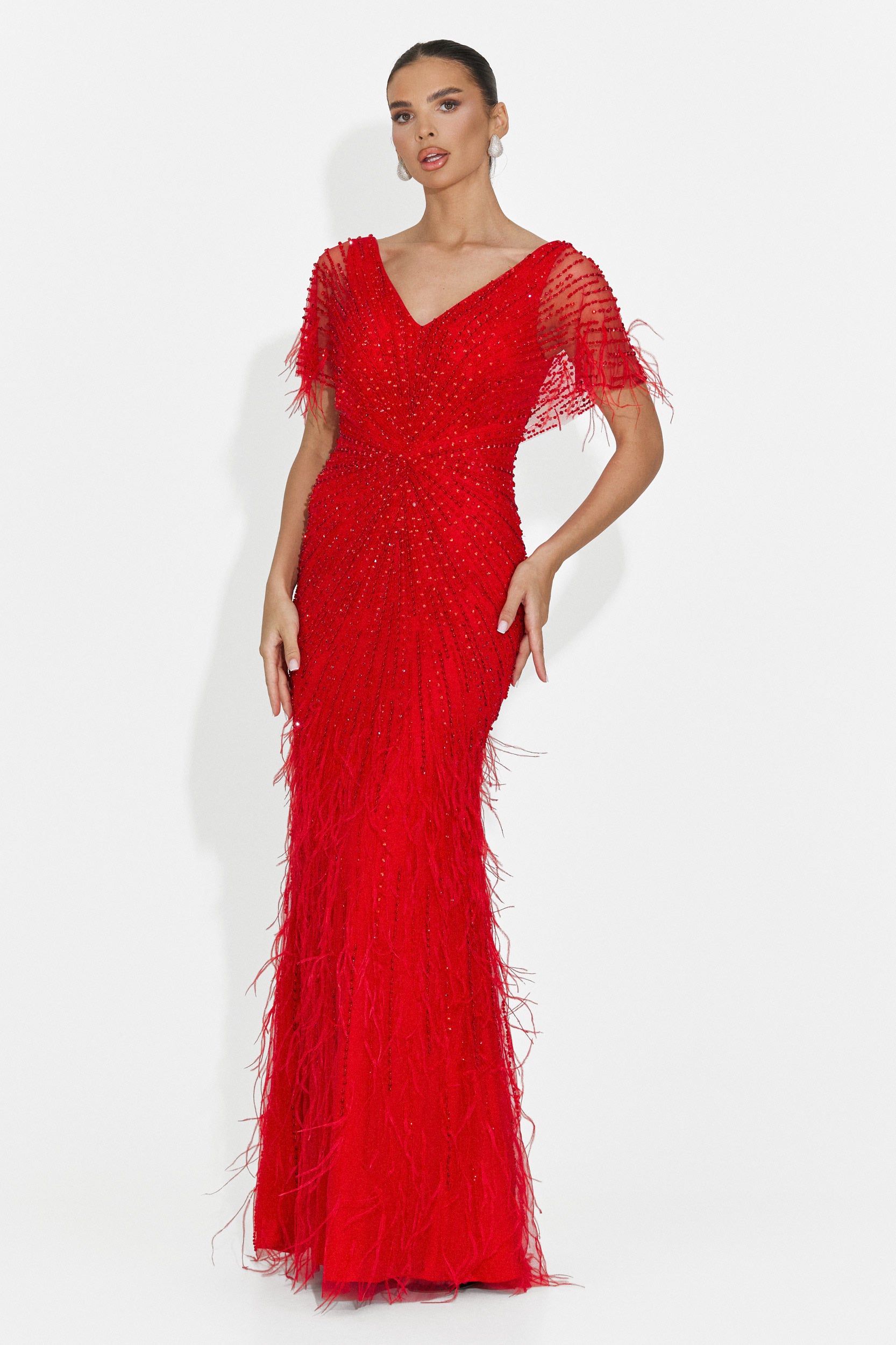 Rochie dama lunga rosie Elke Bogas