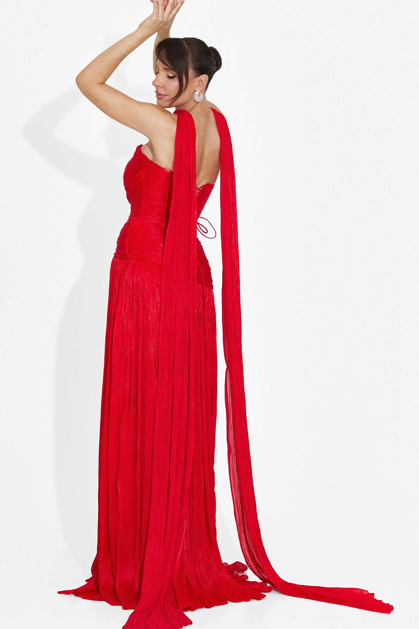 Lungo Vestito Rosso da Donna di Gabielia Bogas