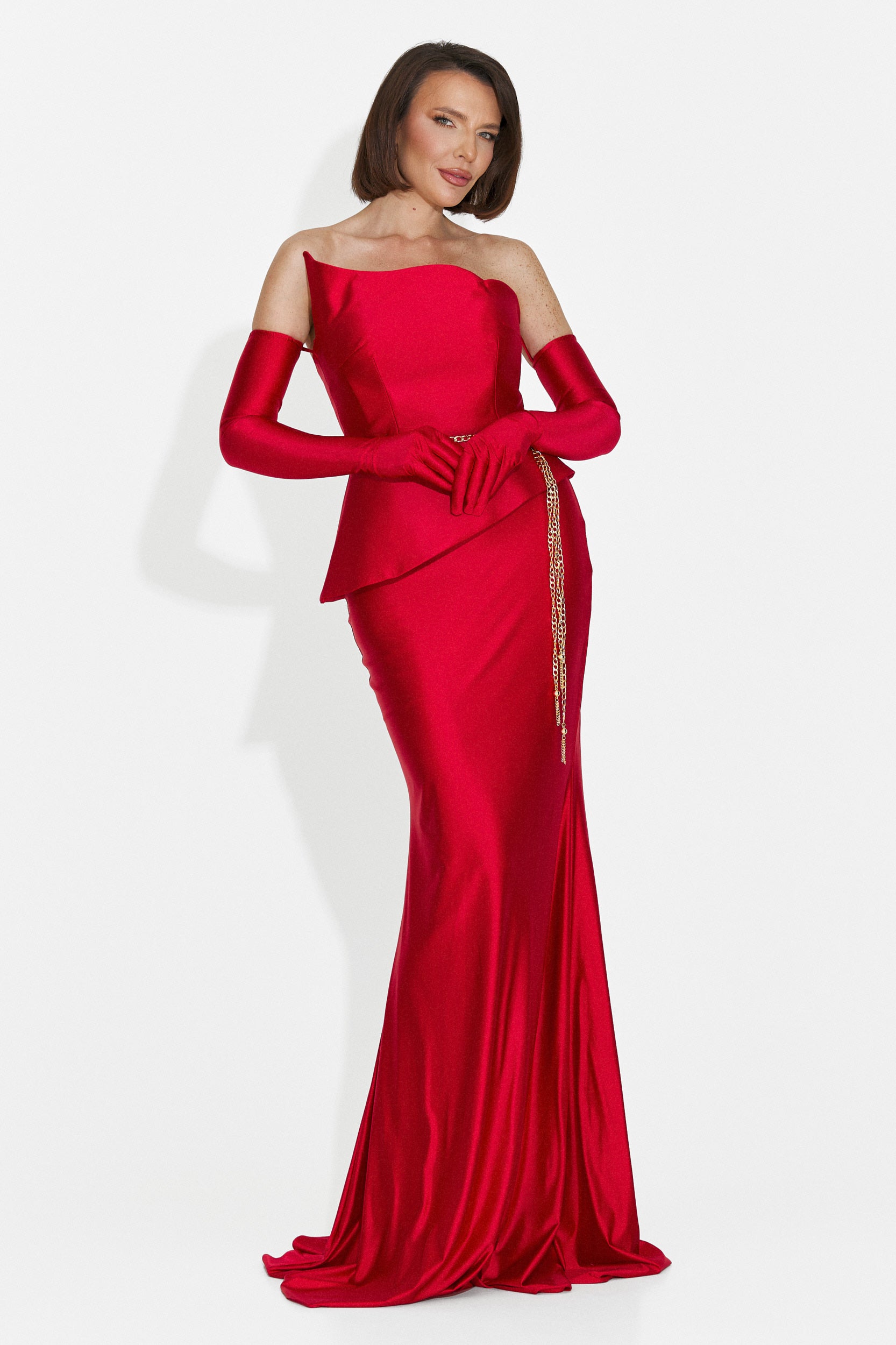 Lungo Vestito Rosso di Merle Bogas per Donne